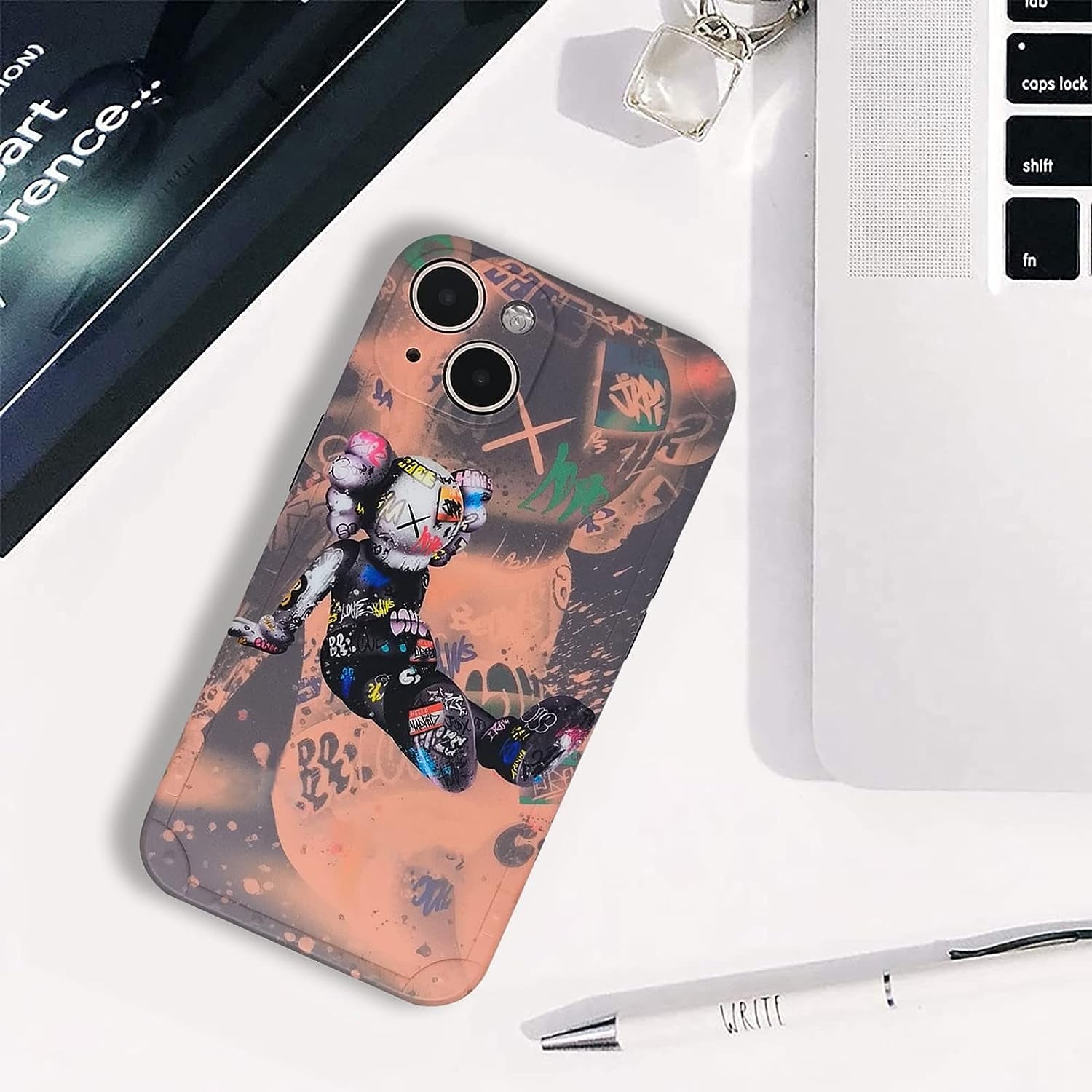 DOWINTIGER Iphone 14 plus Case Graffiti Street Fashion for Boys Kids Teens, Cartoon Hip Hop Anime Character Shockproof TPU and IMD Protection Designer Case for Iphone 14 Plus  DOWINTIGER   