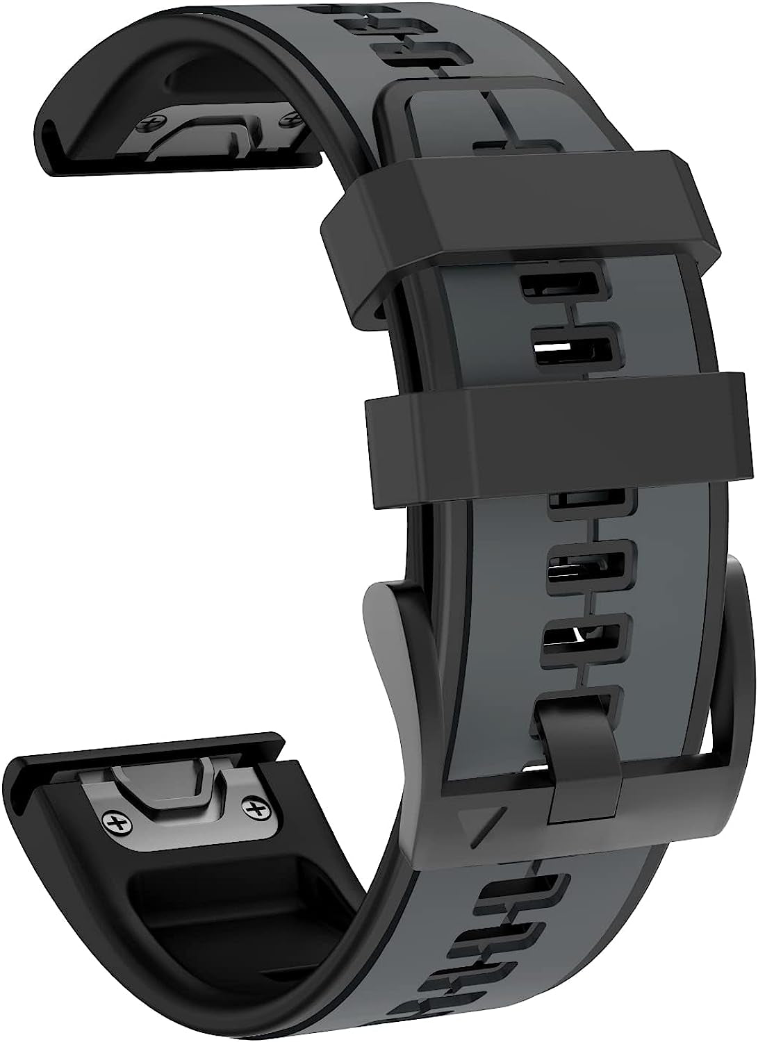 ISABAKE Compatible with Fenix 5 Watch Band, Easy Fit 22MM Band for Fenix 5 Plus/Fenix 6/Fenix 7/Forerunner 935/Forerunner 945/Approach S60/Quatix 5/Quatix 6  Isabake Carbon Gray-Black 22MM 