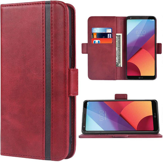 Phone Case for LG G6 5.7 Inch Leather Wallet Cases Credit Card Holder Stand Kickstand Full Body Purse Heavy Duty Protective Hybrid Flip Folio Cover for LGG6 Thinq LG6 Thin Q G 6 plus G6+ 6G Women Red  WWAAYSSXA   
