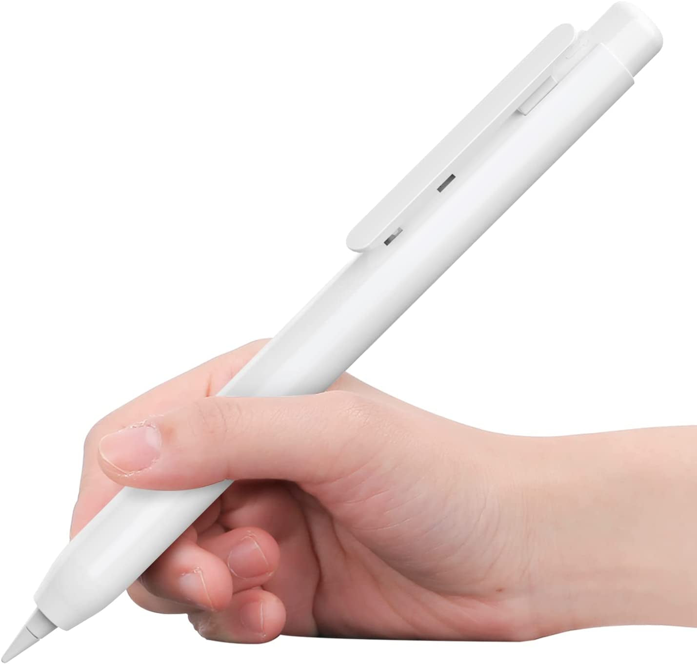 Timovo Holder Case Fit Apple Pencil 1St Generation, Retractable Tip Cap Protective Pencil Sleeve Cover with Sturdy Clip for Apple Pencil 1St Gen - White  TiMOVO   