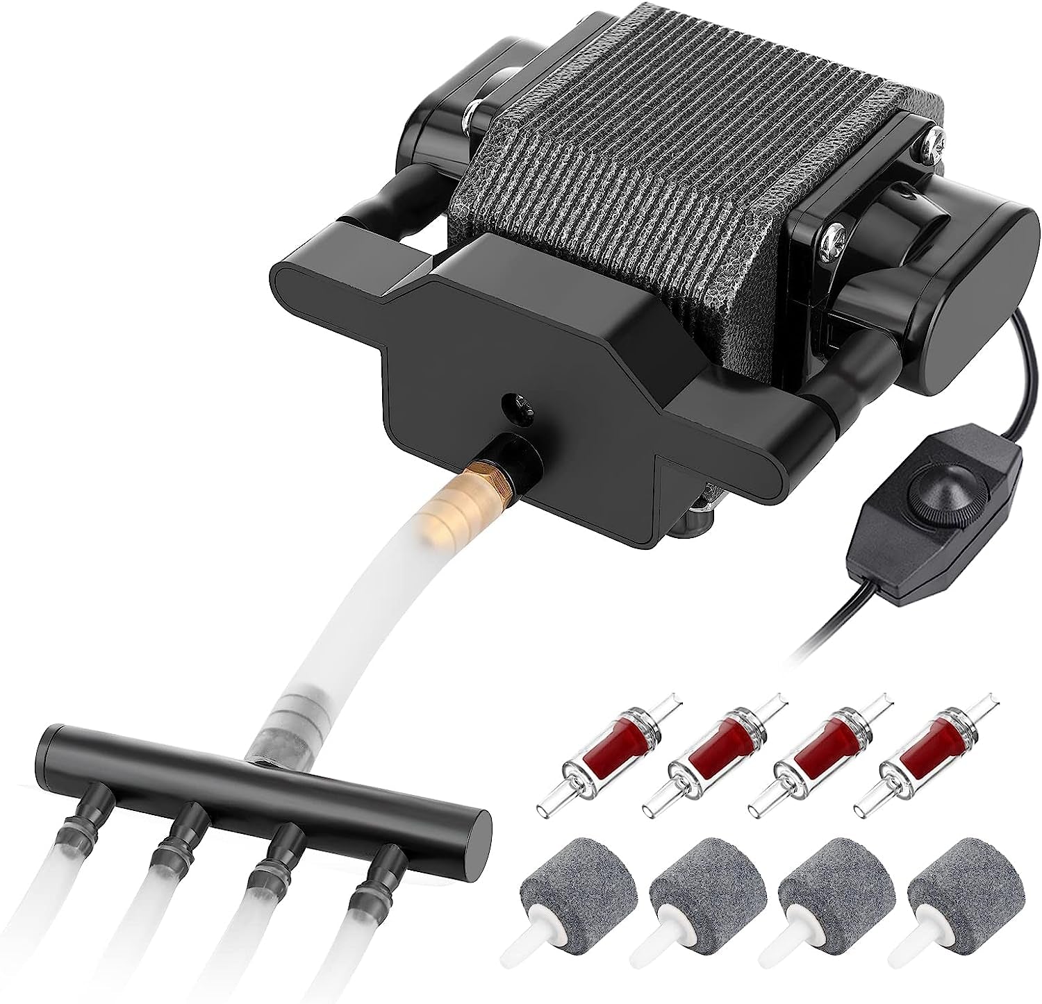 Aquamiracle Quiet Aquarium Air Pump 317/475GPH 0.025/0.03Mpa 8/16W High Pressure Air Pump Commercial Air Pump Pond Aerator Bubbler Hydroponics Air Pump Oxygen Pump for up to 800/1200 Gallon Water  AquaMiracle 8W, 317Gph  