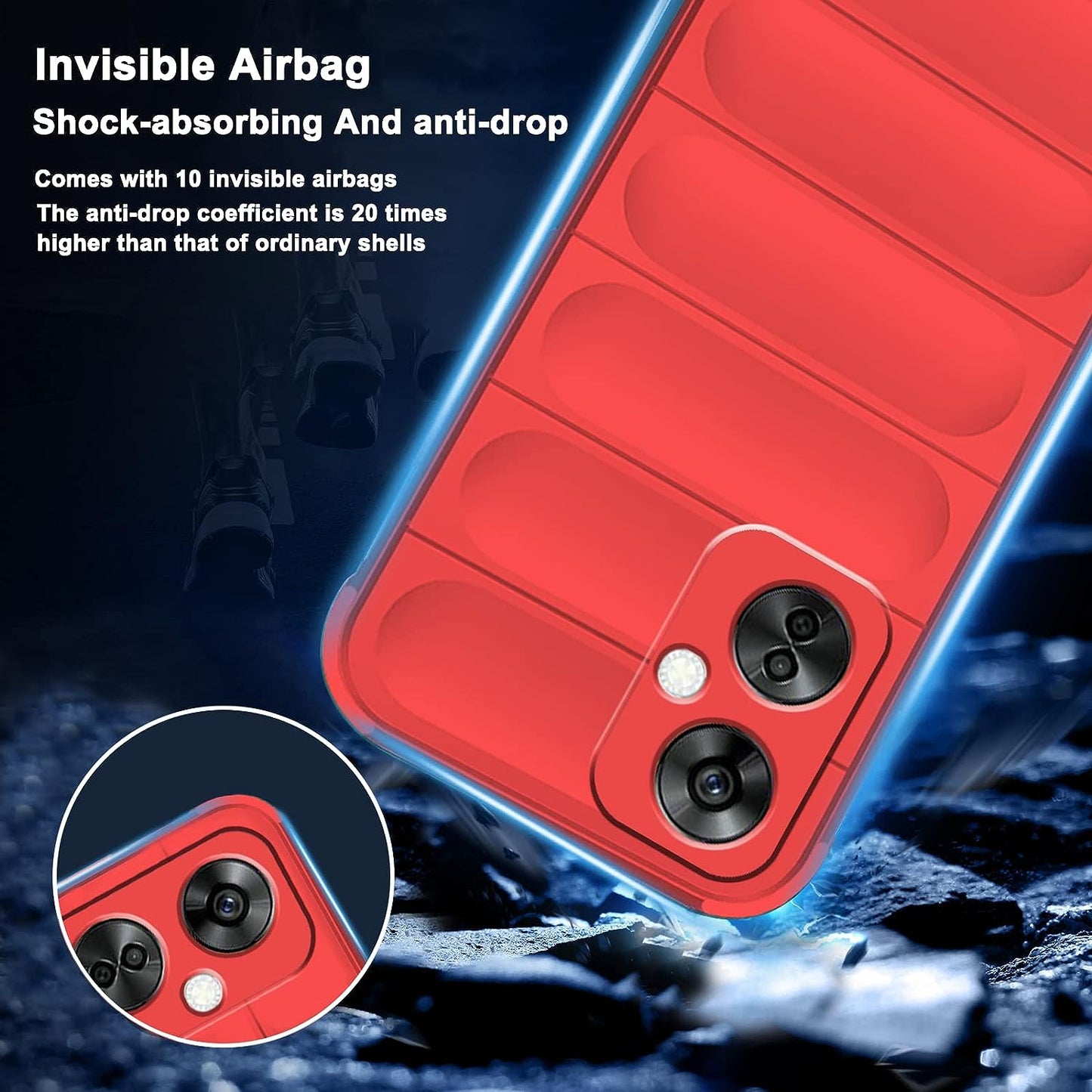 Tiwinxing Case Compatible with Oneplus Nord N30 5G Case Shockproof, Soft TPU Slim Oneplus Nord N30 5G Case for Women Men Anti-Scratch Protective Phone Case (Red)  Tiwinxing   