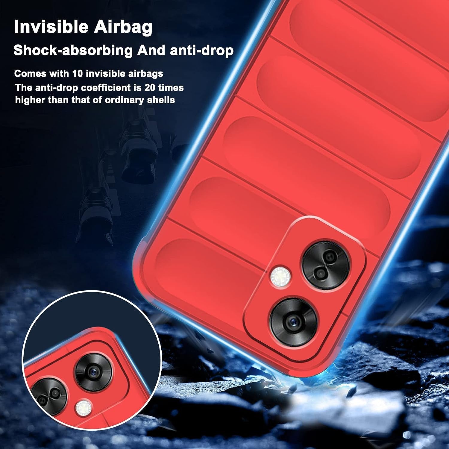 Tiwinxing Case Compatible with Oneplus Nord N30 5G Case Shockproof, Soft TPU Slim Oneplus Nord N30 5G Case for Women Men Anti-Scratch Protective Phone Case (Red)  Tiwinxing   