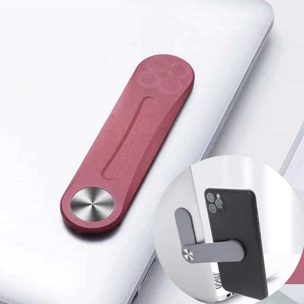 Dlmlemu Magnetic Phone Holder for Laptop, Slim Portable Adjustable Computer Monitor Side Clip Expansion Bracket for 4 - 8 Inches Iphone Smartphone, Mobile Phone Holder for Laptop Side Mount  Dlmlemu Red  