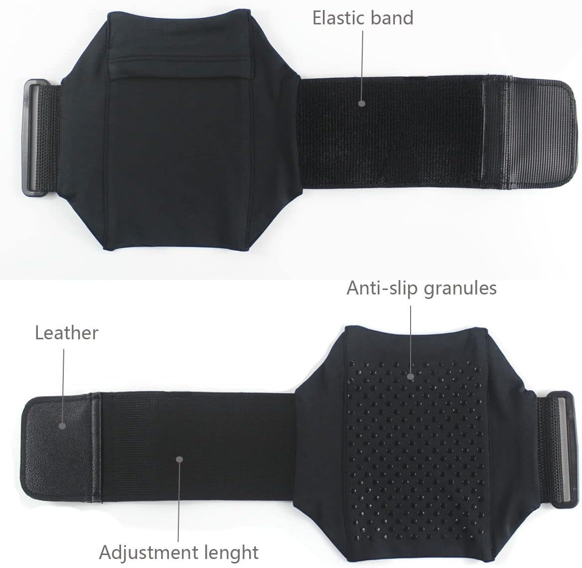 Cell Phone Leg Band & Armband for All Phones with Adjustable Elastic, Sport Leg & Arm Band for Running, Walking, Equestrian, Motorcycle or Hiking (Black)  YUNYILAN   