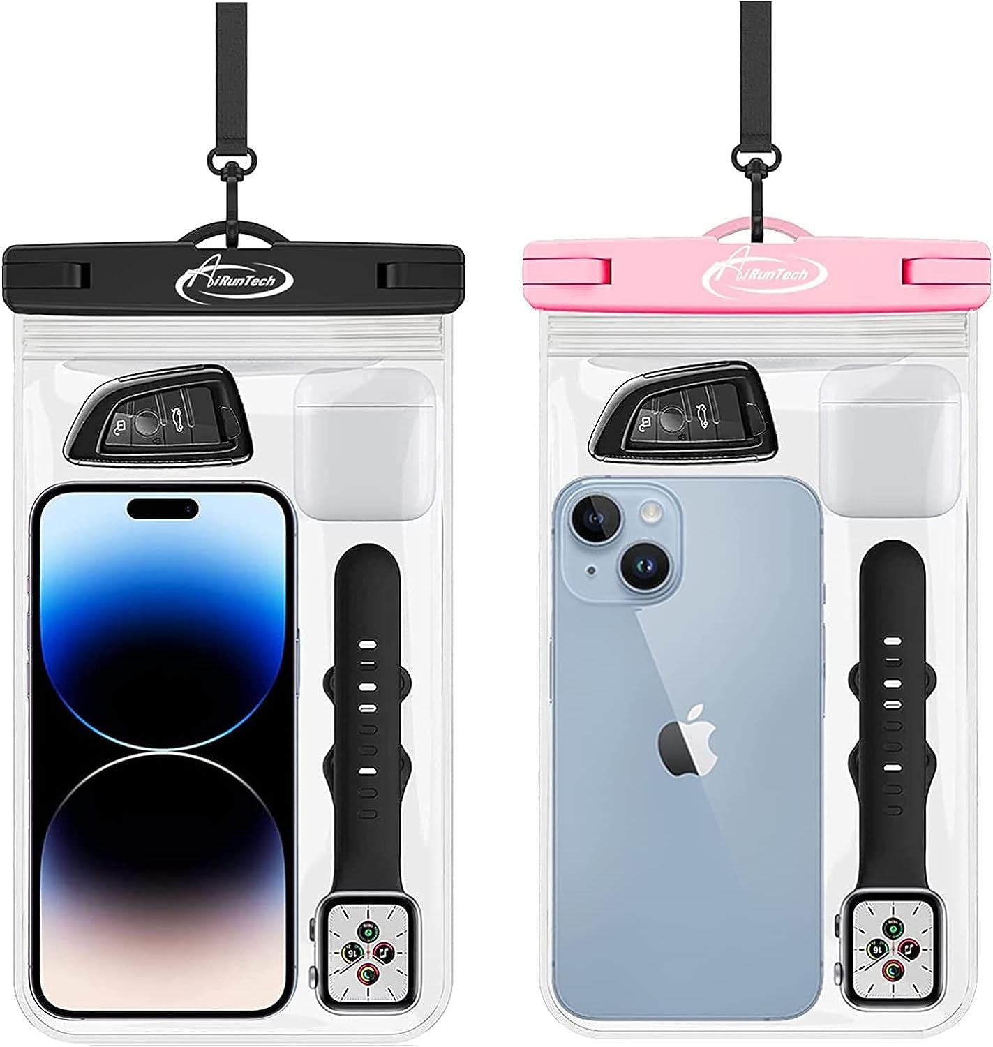 Large Universal Waterproof Case, Airuntech Waterproof Phone Pouch Compatible with Iphone 14 Pro Max/13/12/11/Xr/X/Se//8/7, Galaxy S22/S21, Note 20 Pixel/Oneplus Underwater Phone Protector Vacation  AiRunTech   