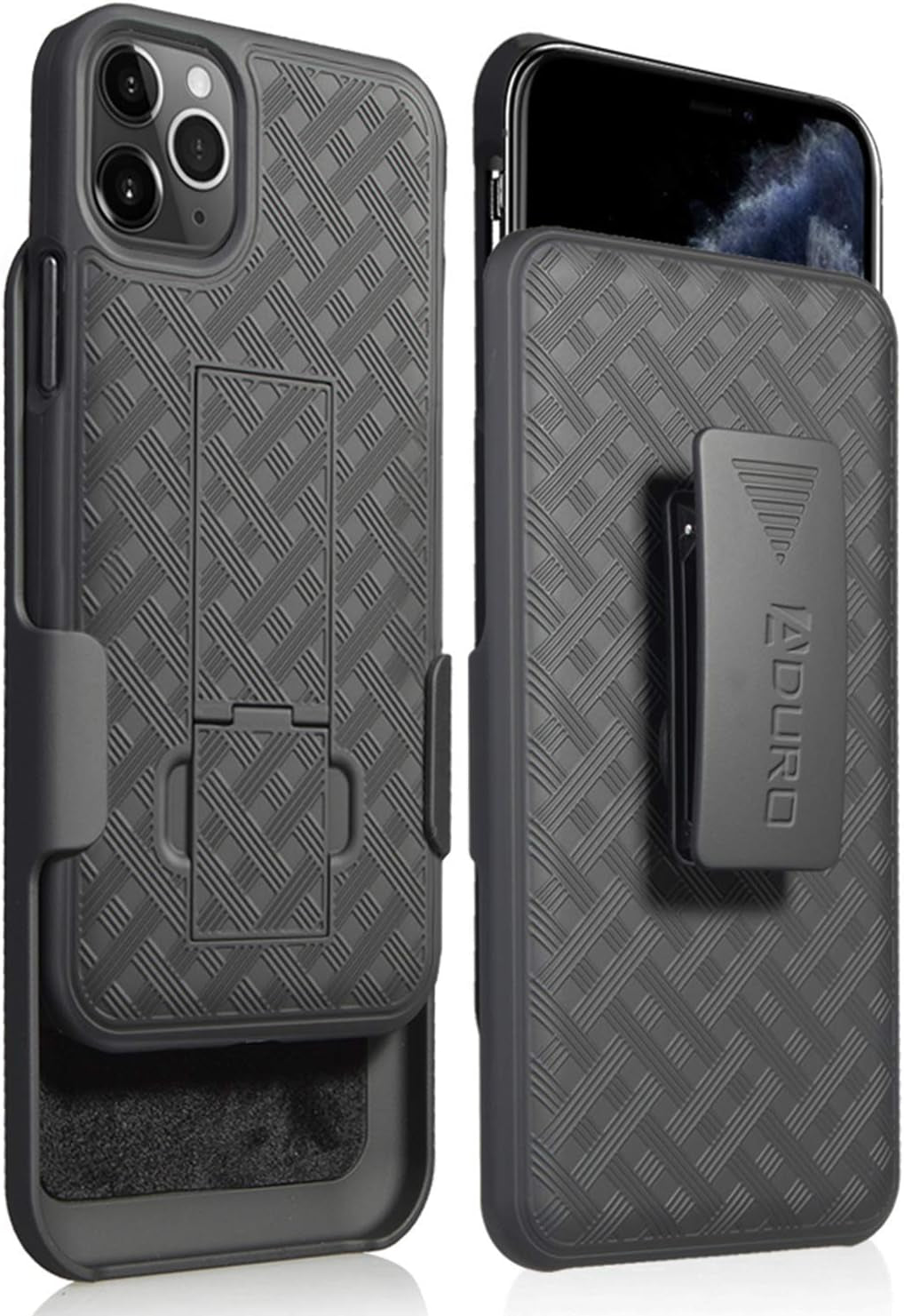 Aduro Combo Case & Holster for Iphone 11 Pro, Slim Shell & Swivel Belt Clip Holster, with Built-In Kickstand for Apple Iphone  Aduro   