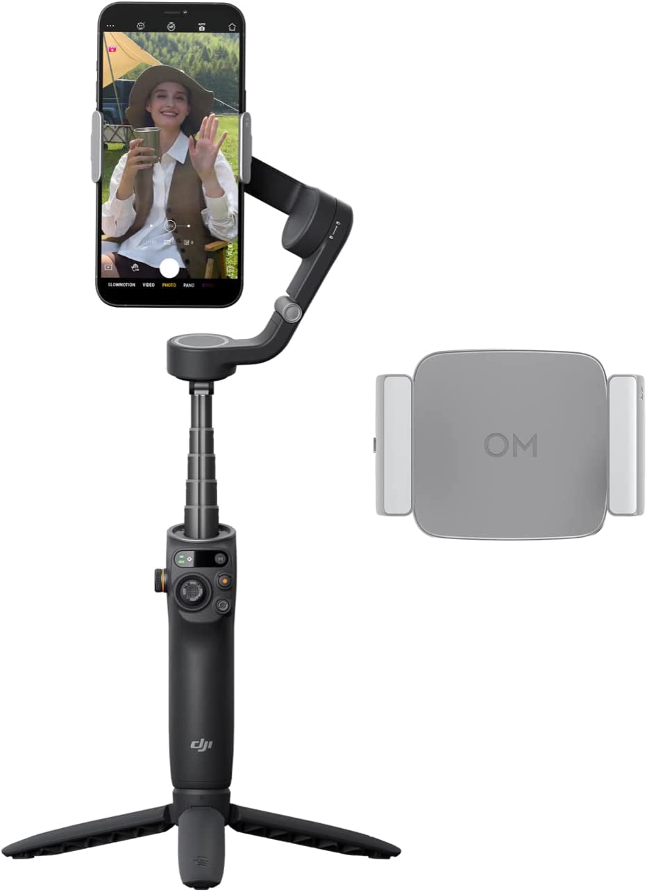 DJI Osmo Mobile 6 Smartphone Gimbal Stabilizer, 3-Axis Phone Gimbal, Built-In Extension Rod, Portable and Foldable, Android and Iphone Gimbal with Shotguides, Vlogging Stabilizer, Youtube Tiktok Video  DJI DJI Osmo Mobile 6 Fill Light Combo  