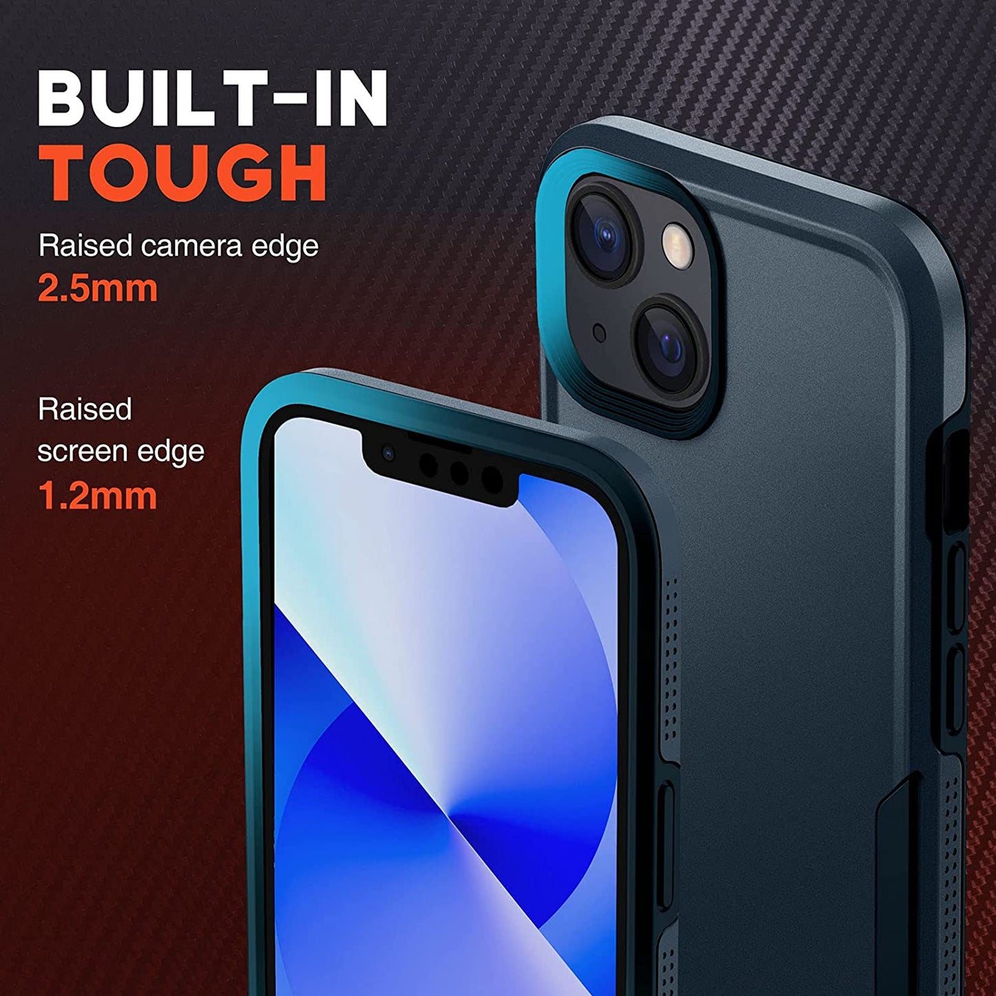 NTG Shockproof Designed for Iphone 13 Case [2 Layer Structure Protection] [Military Grade Anti-Drop] Lightweight Shockproof Protective Phone Case for Iphone 13 6.1 Inch, Blue  NTG   