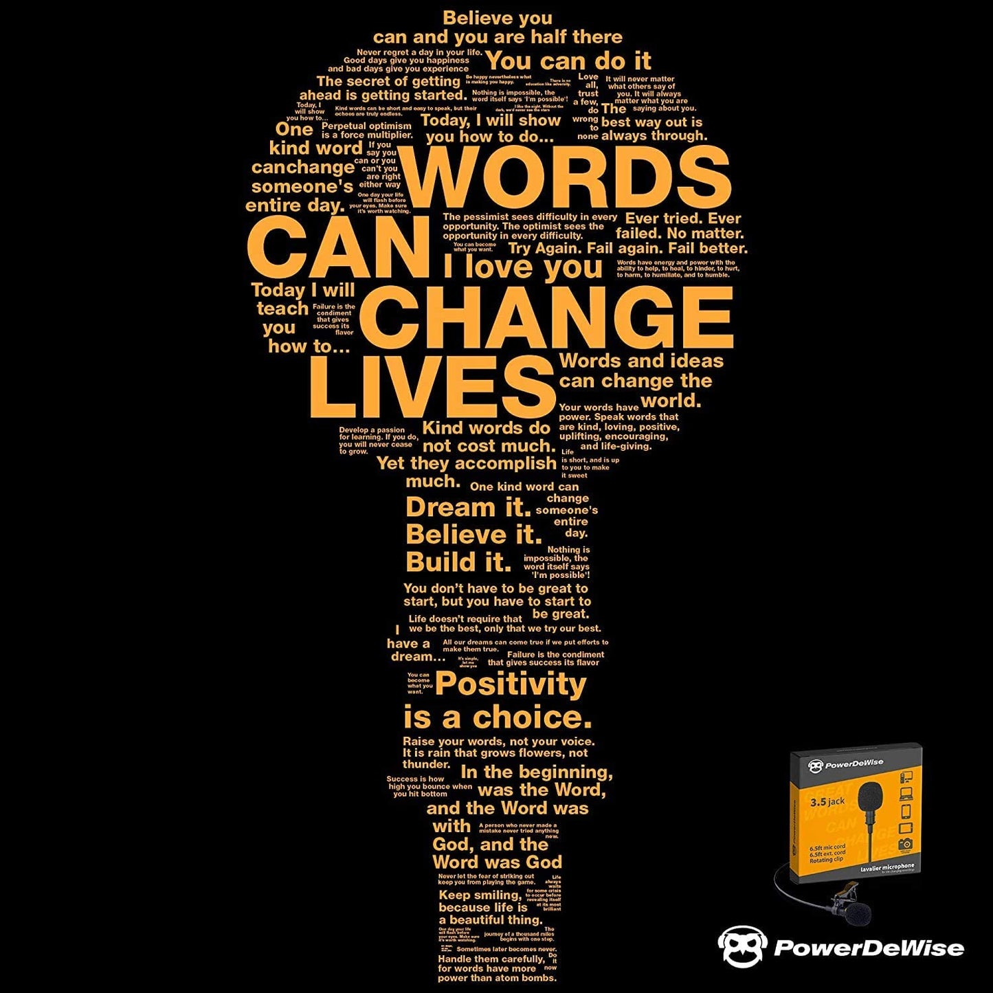 Powerdewise Professional Grade Lavalier Clip on Microphone - Lav Mic for Camera Phone Iphone Gopro Video Recording ASMR - Small Noise Cancelling 3.5Mm Tiny Shirt Microphone with Easy Clip on System  PowerDeWise   