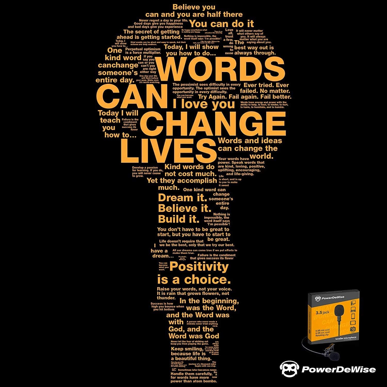 Powerdewise Professional Grade Lavalier Clip on Microphone - Lav Mic for Camera Phone Iphone Gopro Video Recording ASMR - Small Noise Cancelling 3.5Mm Tiny Shirt Microphone with Easy Clip on System  PowerDeWise   