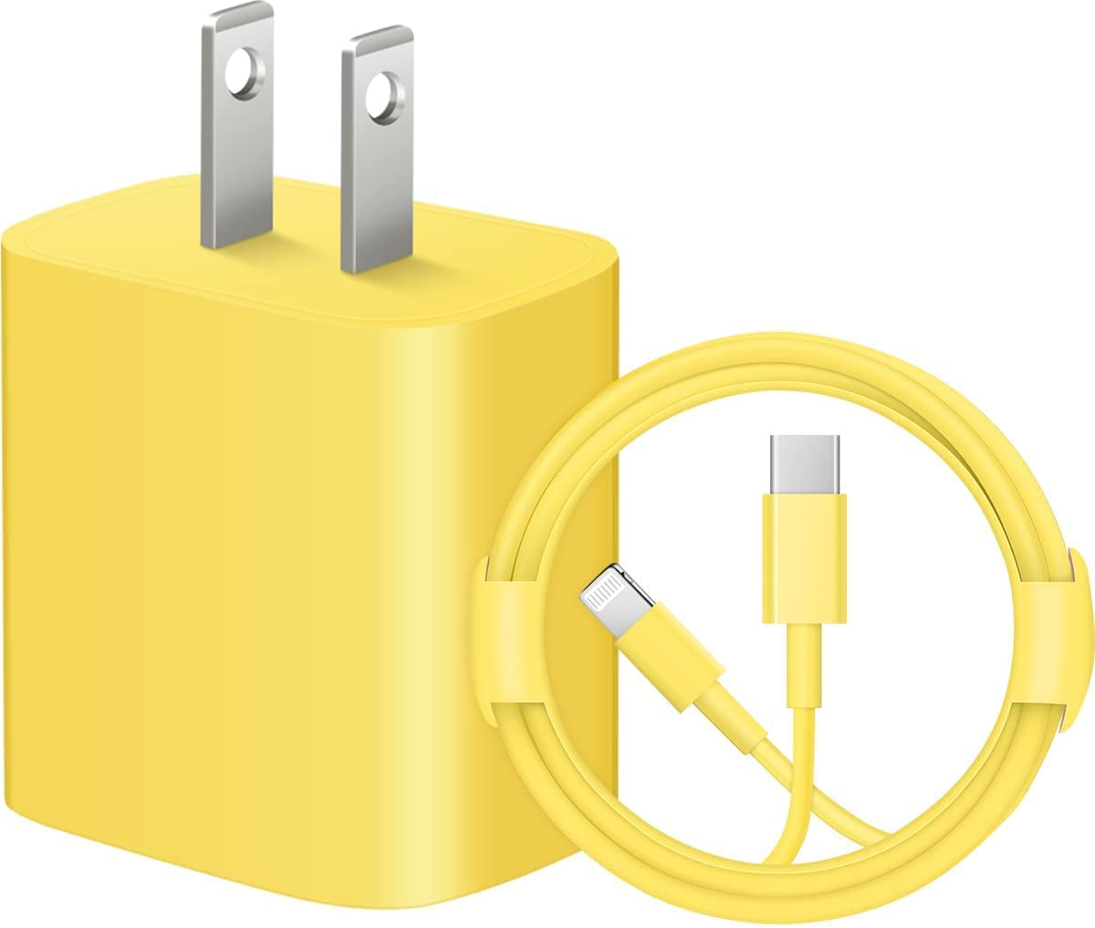 Iphone Charger Super Fast Charging [Apple Mfi Certified] 20W PD Power Wall Charger with 6FT Charging Cable Compatible Iphone 14/14 Pro Max/13/13 Pro Max/12/12 Pro/12 Pro Max/11/11 Pro Ipad(White)  Shenzhen good-she technology Co., Ltd. Yellow  