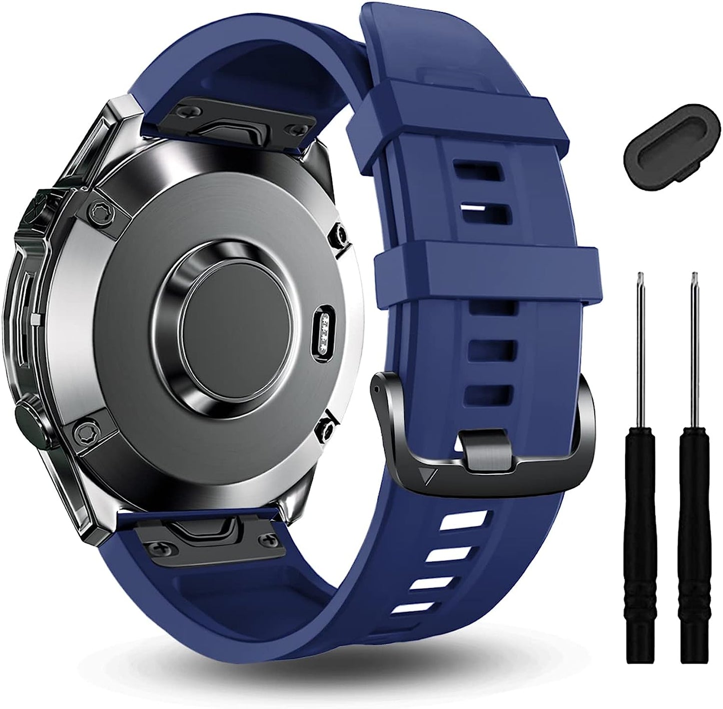 ZPJPPLX 20Mm Soft Silicone Quickfit Watch Band Compatible with Garmin Fenix 7S/Fenix 6S Pro/6S,Sport Replacement Wristband for Fenix 5S Plus/5S/Descent Mk2S Smartwatch Band  ZPJPPLX Dark Blue  