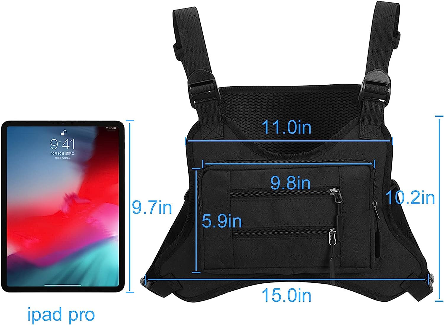 Jueachy Chest Bag for Men Women Running Bag Chest Phone Holder Chest Fanny Pack Tactical Chest Pouch for Workouts Cycling Exercise Hiking with Pockets Extra Storage  Jueachy   