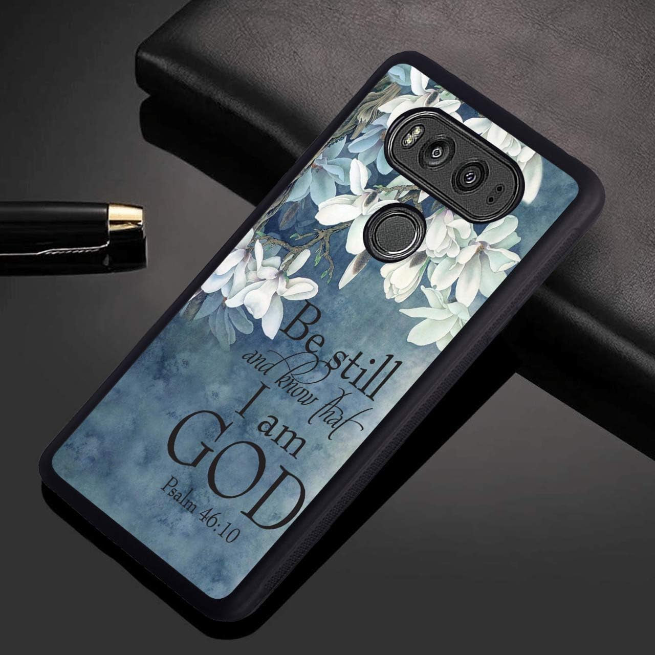 LG V30 Case,Christian Quotes Bible Verse Psalm 46:10 Design Slim Impact Resistant Shock-Absorption Rubber Protective Case Cover for LG V30/LG V30 Plus/Lg V30S/Lg V35/LG V35 Thinq  Log Zog   