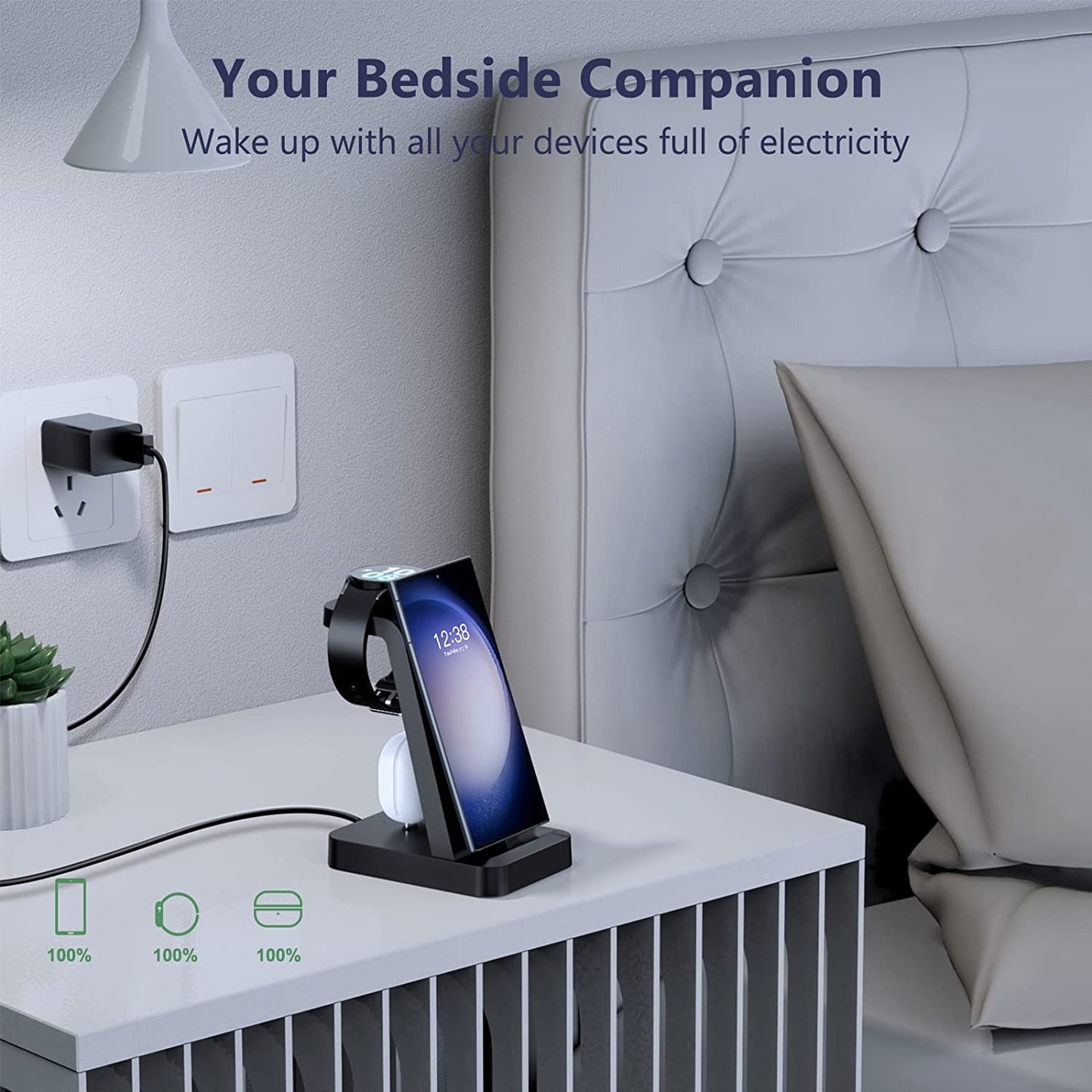 Charging Station for Samsung: 3 in 1 Fast Charger Station for Samsung S23 Ultra S22 S21 Note20 10 Z Flip Z Fold - Wireless Watch Charger for Galaxy Watch 5 Pro 4 3, Galaxy Buds Charging Dock Stand  SHENZHEN GTL TECHNOLOGY CO .,LTD   