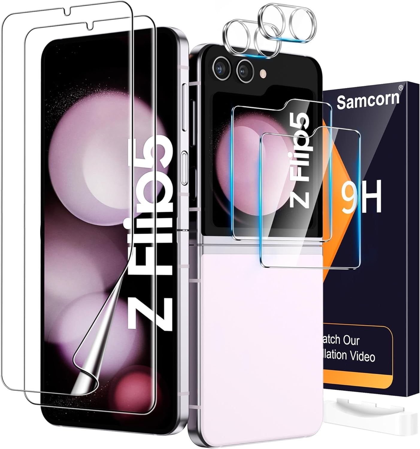 [2+1 Pack] for Google Pixel 6 Pro Privacy Screen Protector, Fingerprint Unlock, 3D Curved, HD Clear Anti-Spy Film for Google Pixel 6 Pro 5G Tempered Glass Camera Screen Protector  Samcorn Z Flip 5  