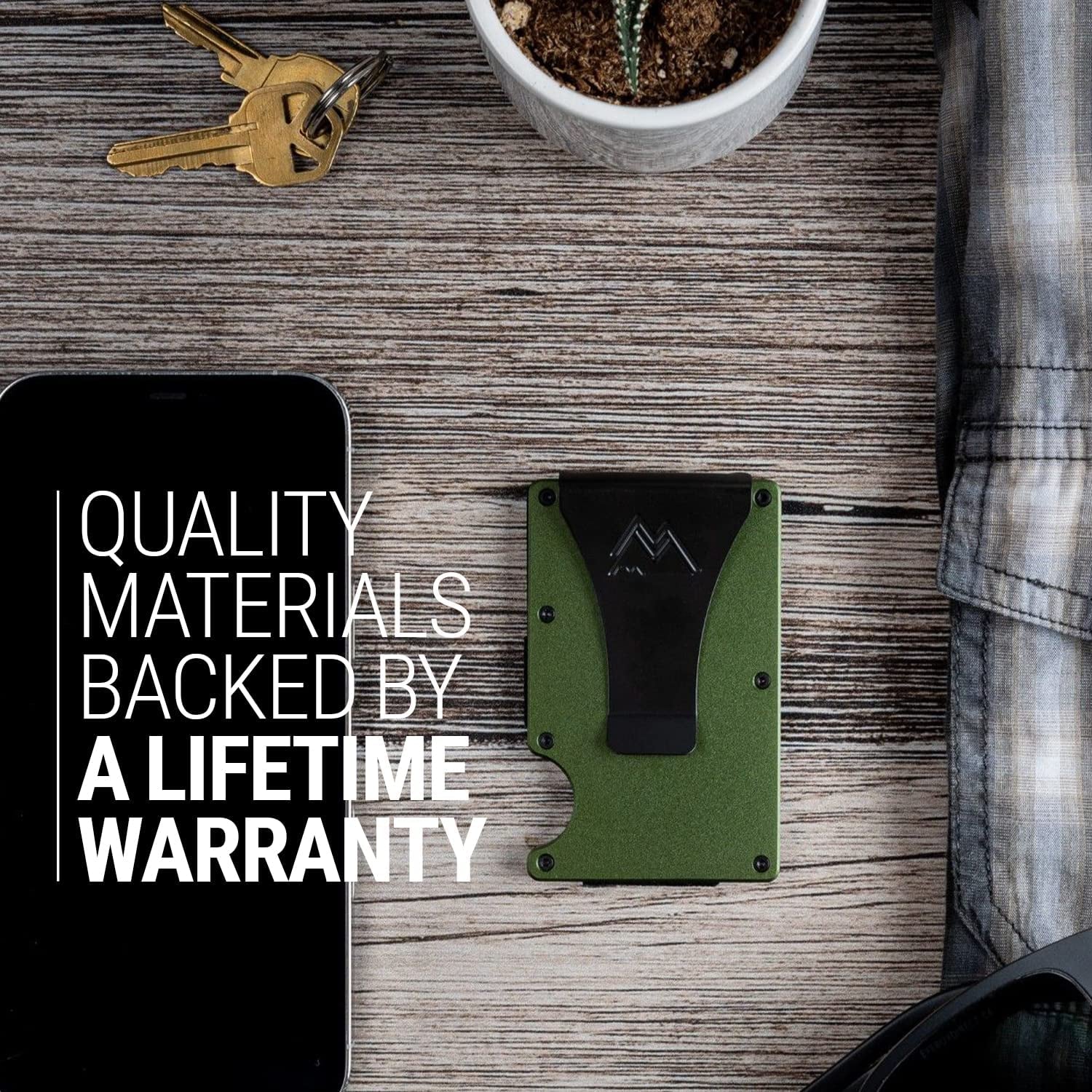 Mountain Voyage Minimalist Wallet for Men - Slim RFID Wallet I Army Green Credit Card Holder with Money Clip, Quality Aluminum & Rustproof Metal Finishes, Easily Removable Money & Cards, Mens Wallets  Mountain Voyage Co   