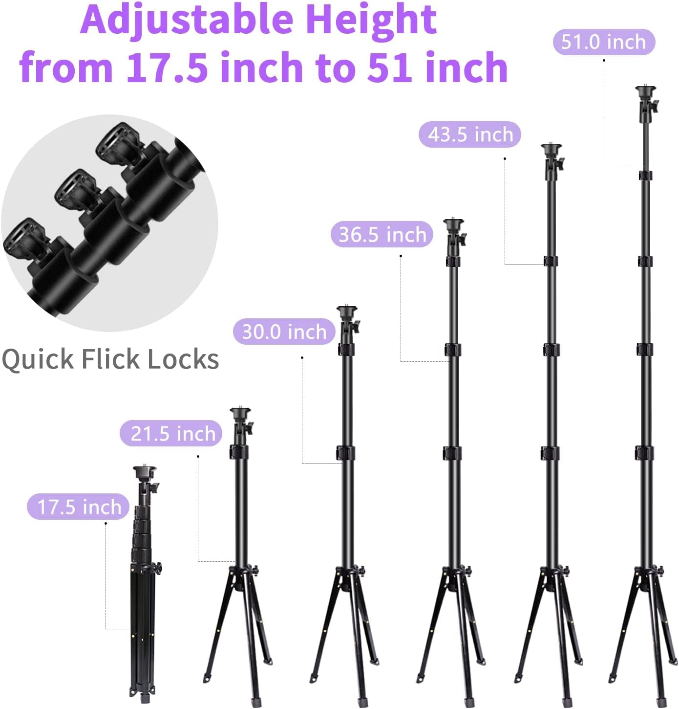 Selfie Ring Light with Tripod Stand and Phone Holder, Eicaus Tripod for Iphone with Ringlight for Live Streaming, Video Recording, Makeup, Lighting Kit Gifts for Youtube and TIK Tok  Eicaus   