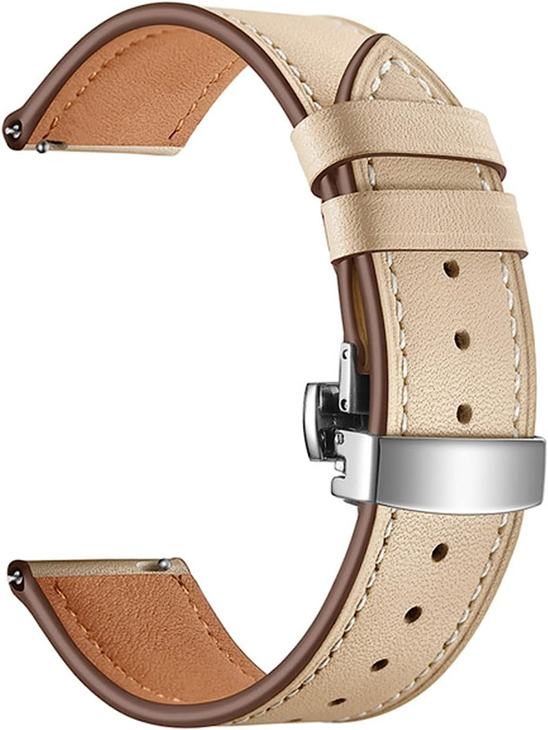 Yi Pin 18Mm Leather Band Strap Quick Release Watchband Bracelet Compatible with Garmin Vivoactive 4S/Move 3S/Active S/Rey Smart Watch Accessories  hefeishijingkaiqulanruobaihuoshanghang Apricot For Vivomove 3S 