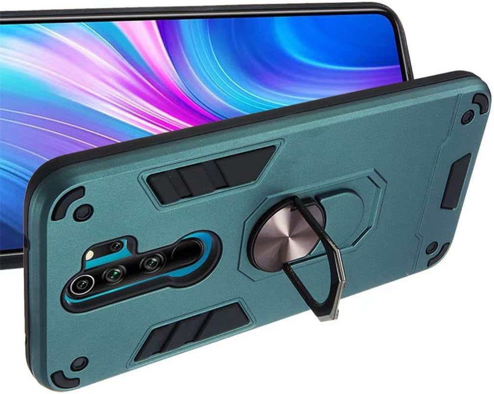 LHYIN Xiaomi Redmi Note 8 Pro 2 in 1 Kickstand Dark Green Back Cover Case,Tpu Soft + PC Hard Hybrid Dual Layer Whole Body Protection Back Cover Shell Case for Xiaomi Redmi Note 8 Pro Dark Green  LHYIN   