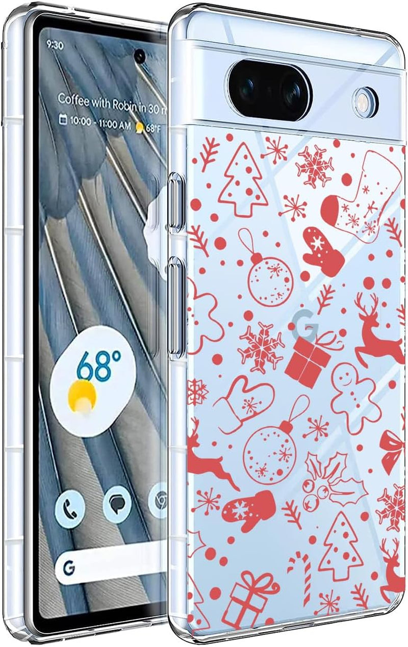 YCJACE Google Pixel 6 Pro Case Clear with Christmas Design Soft Flexible TPU Ultra-Thin Shockproof Anti-Scratch Bumper Protective Cover Case for Google Pixel 6 Pro-Christmas  YCJACE Christmas Google Pixel 7A 