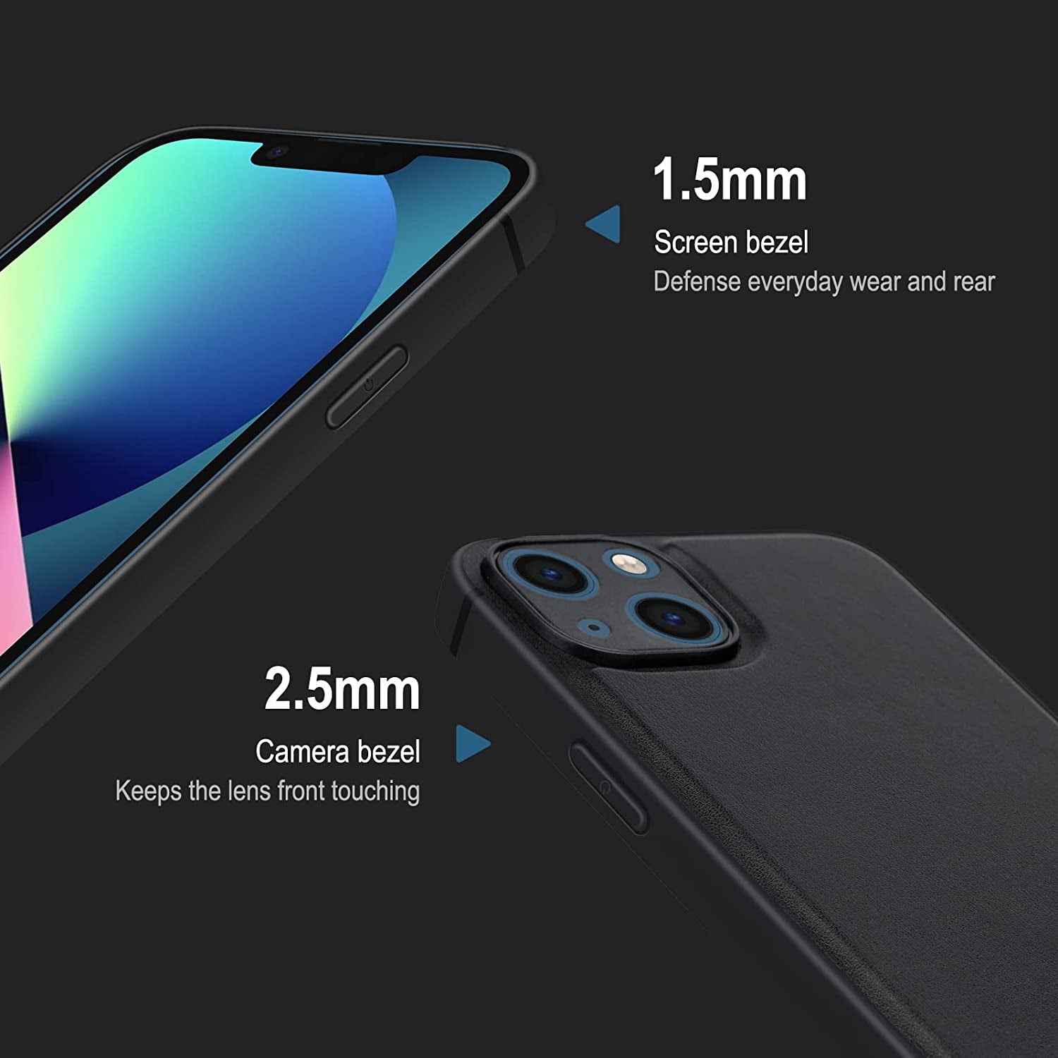 DK177 [2 in 1] Magnetic Leather Case for Iphone 13 + Card Holder Wallet, Magnetic PU Leather Card Holder Shockproof Protective Cover Compatible with Magsafe 6.1 Inch, Black  DK177   