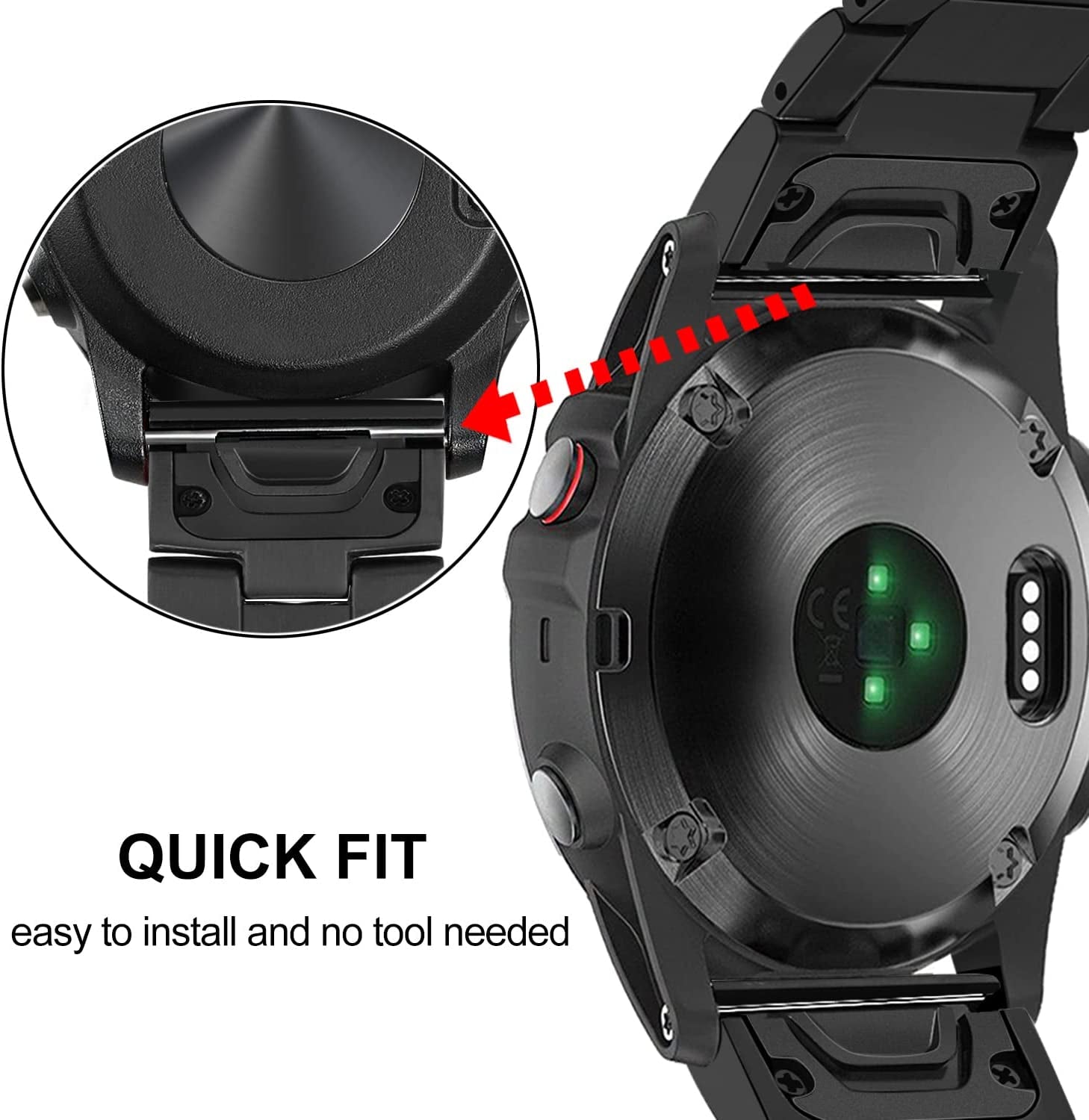 Trumirr Titanium Band for Fenix 7/6 Pro / 5 Plus, 22Mm Quick Release Easy Fit Watch Bands Titanium Metal Strap for Garmin Fenix 7 6 5 / Forerunner 955 945 935 / Epix Gen 2 / Descent G1 / MARQ  TRUMiRR   