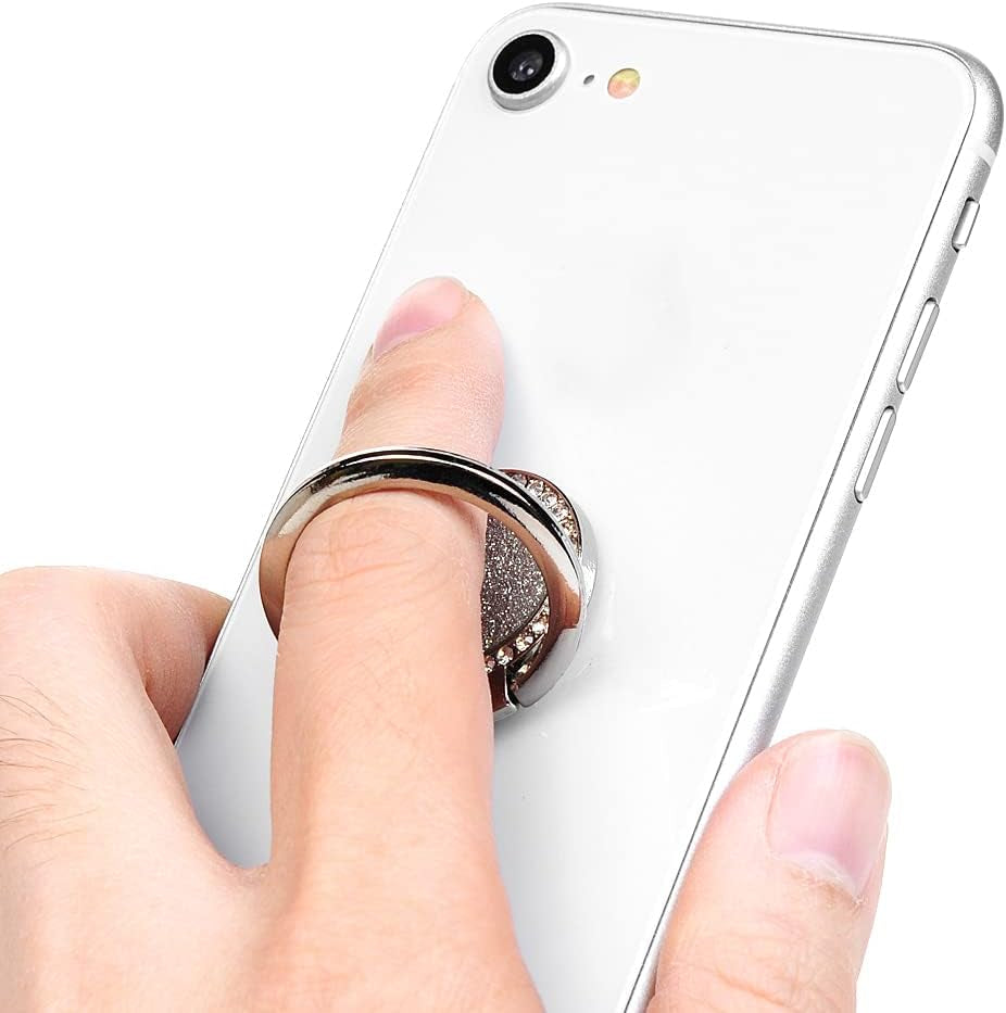 Mavis'S Diary Bling Cell Phone Ring Stand Holder, Universal 360 Rotation Metal Buckle Tablet Finger Grip Kickstand Compatible with Iphone Galaxy LG Google Moto All Smartphones(Silver)  Mavis's Diary   