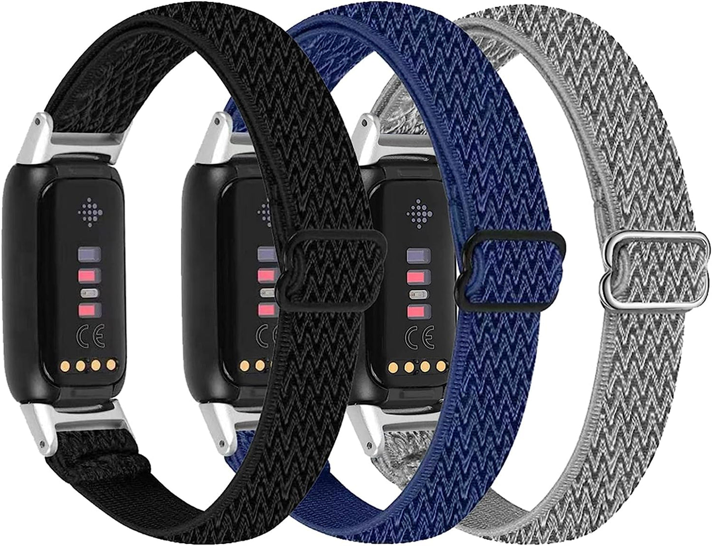 3 Pack Nylon Bands Compatible with Fitbit Luxe, Elastic Watch Band Soft Replacement Wristband for Women,Slim Stretchy Band Bracelet Strap Accessories for Luxe Fitness and Wellness Tracker  IMPAWFAN   