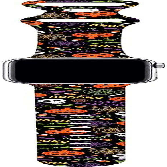 BACDOILQ Halloween Watch Band Smartwatch Replacement Compatible with Watch 38Mm 40Mm 41Mm 42Mm 44Mm 45Mm Silicone Strap for Watch Series 7/6/5/4/3/2/1/SE  BACDOILQ   