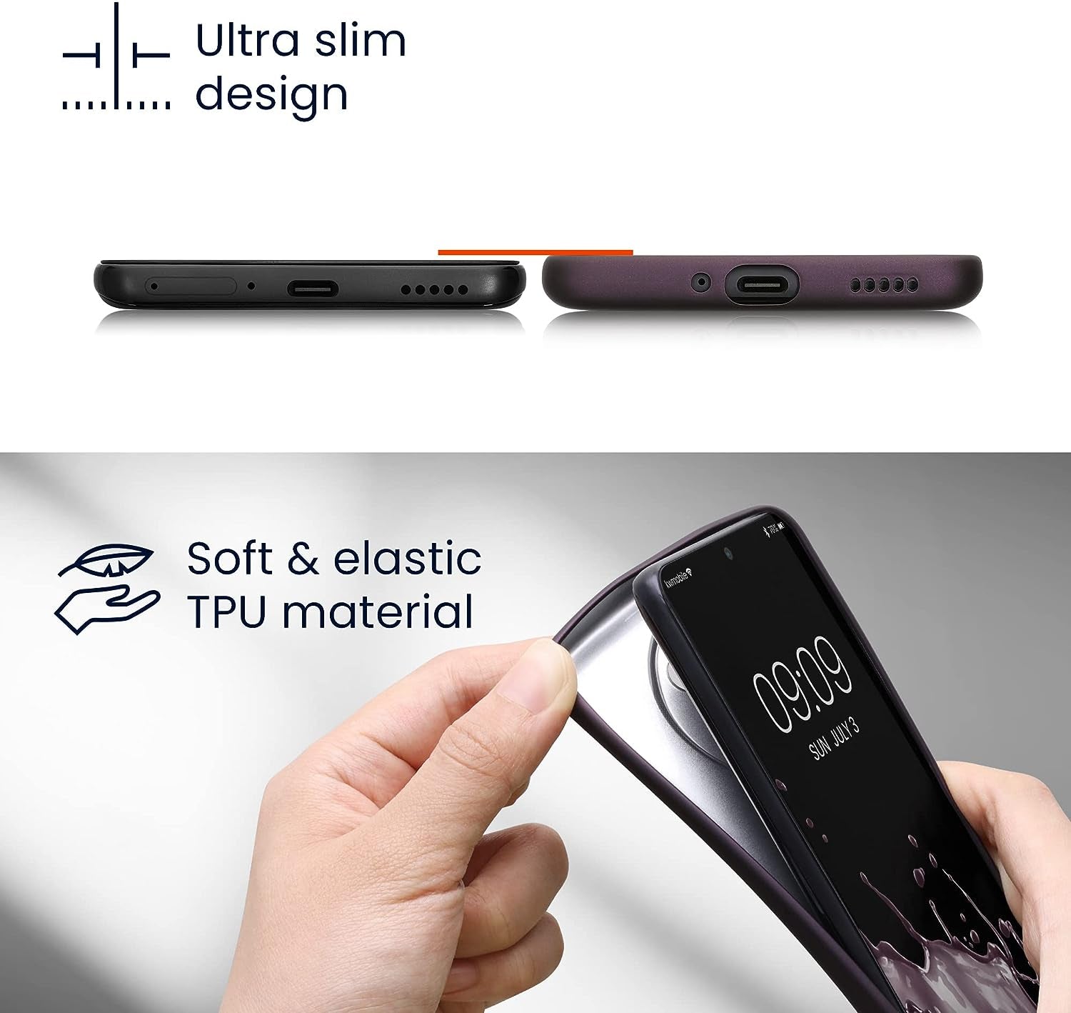 Kwmobile Case Compatible with Xiaomi Redmi Note 12S Case -Soft TPU Back Phone Cover - with Metallic Look - Metallic Teal  KW-Commerce   