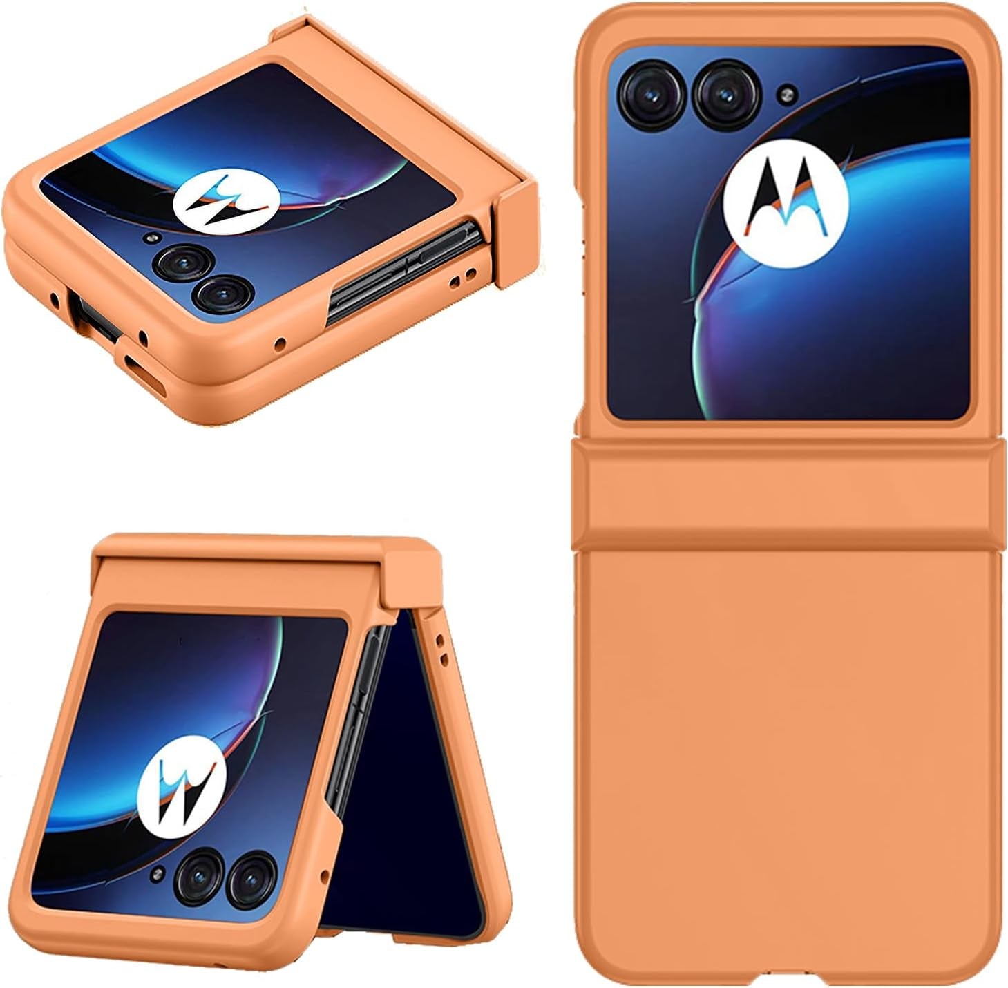 Designed Case for Moto Razr plus 2023 Case,[Full Cover Hinge Protection][Hard PC Slim Phone Case][Support Wireless Charging][Shockproof Anti-Slip] for Motorola Razr+ 2023 5G 6.9" (Apricot)  ZMPHG   