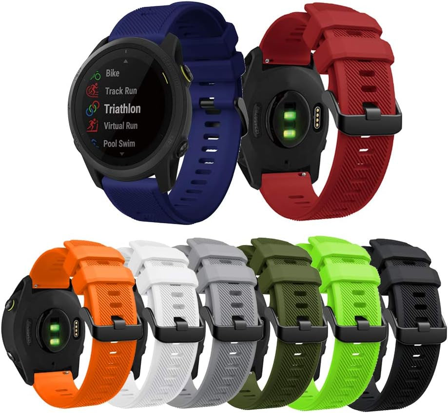 Senter Band for Garmin Forerunner 745 Band,22Mm Soft Silicone Sport Replacement Strap Band Compatible with Garmin Forerunner 745 Smart Watch  Senter   