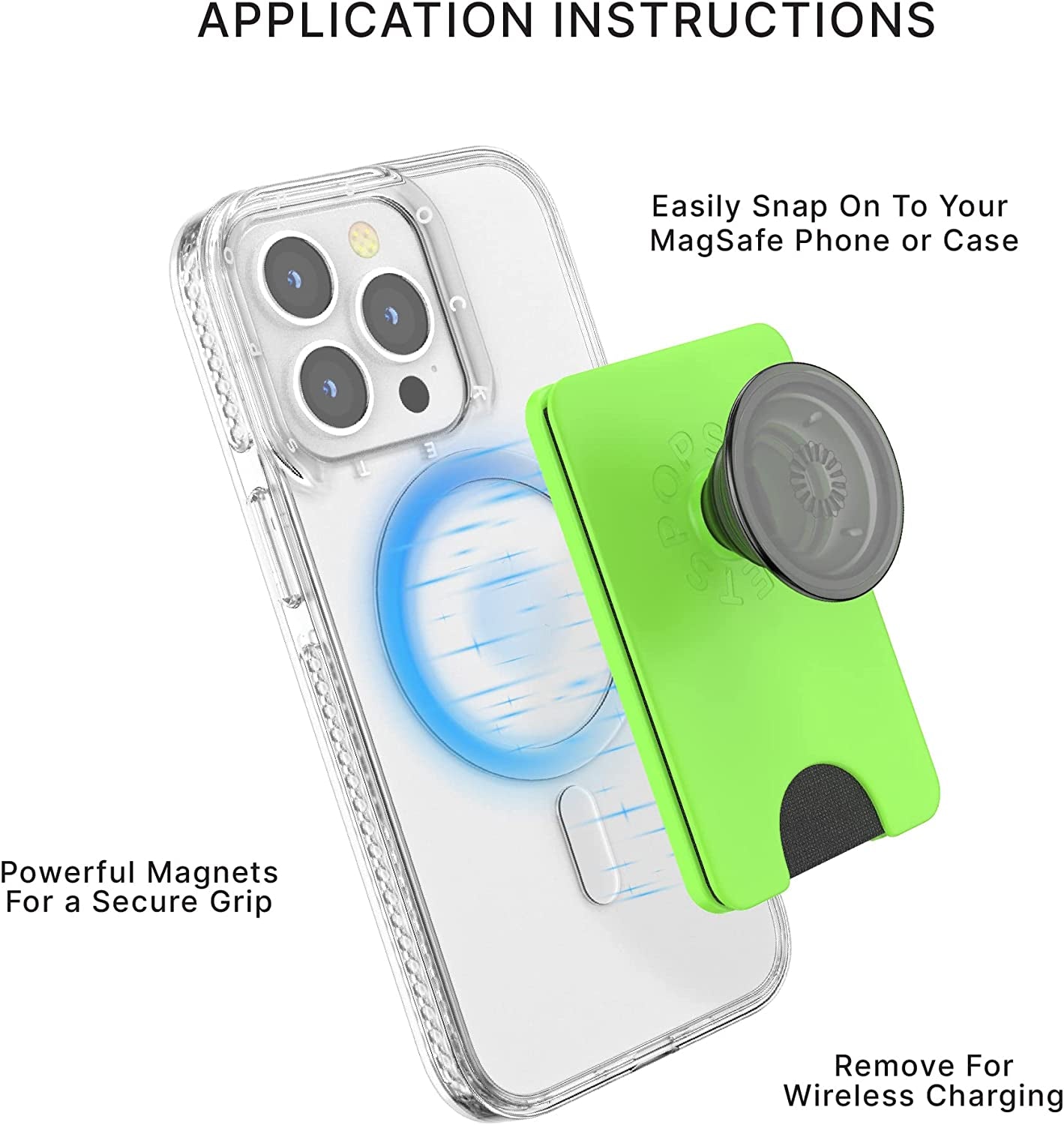 Popsockets Phone Wallet with Expanding Grip, Phone Card Holder, Wireless Charging Compatible, Wallet for Magsafe - Slime Green  PopSockets   