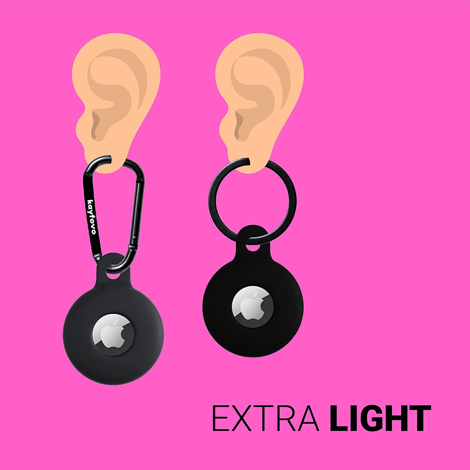 Airtag Holder, Airtag Case, Air Tag Holder, Airtag Accessories, Airtag Key Ring, Airtag Keychain, Silicone Airtag Case, 2 Pack – Grey, Black  toyshi   