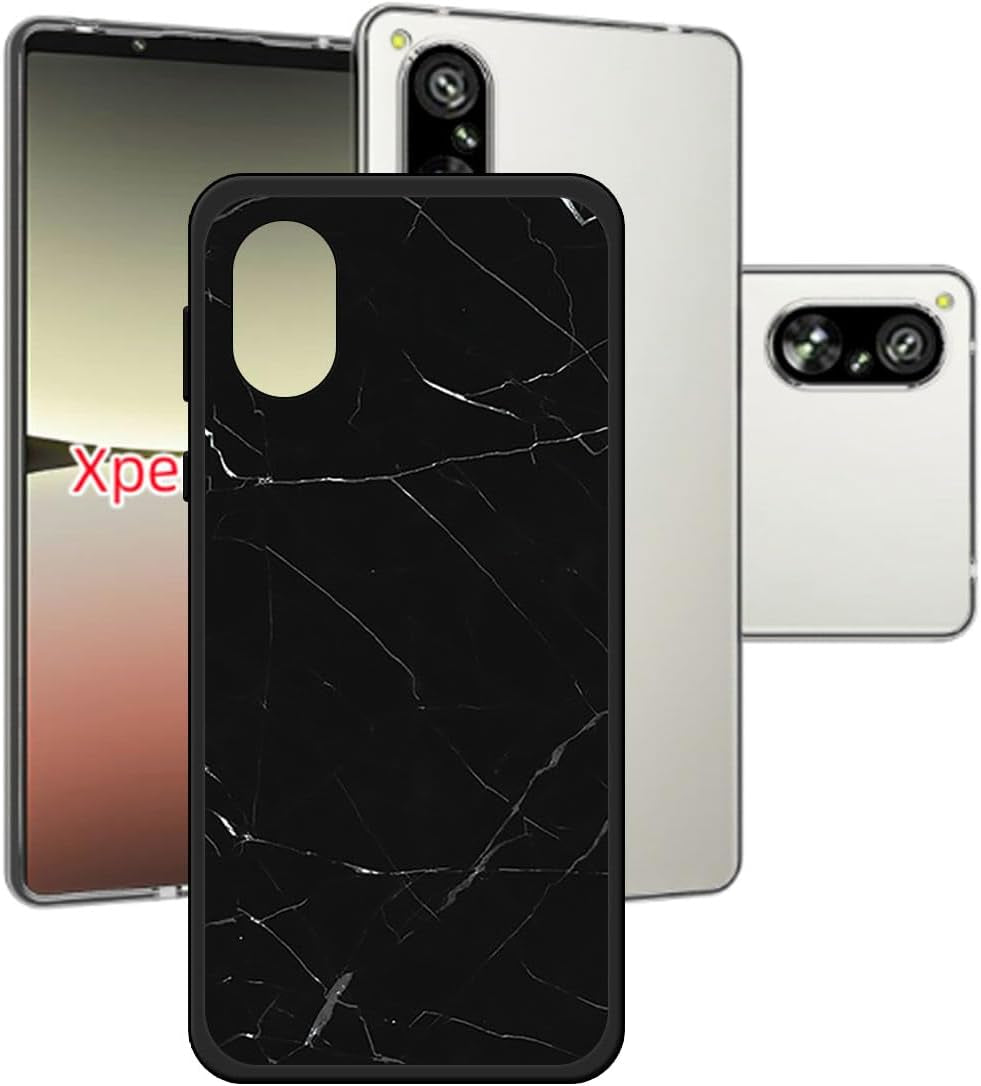 LCEHTOGYE Case for Sony Xperia 5 V, Slim Shock-Absorption Anti-Scratch Black Soft TPU Bumper Protective Phone Case Cover for Sony Xperia 5 V (6,1") - KE21  LCEHTOGYE Ke34  