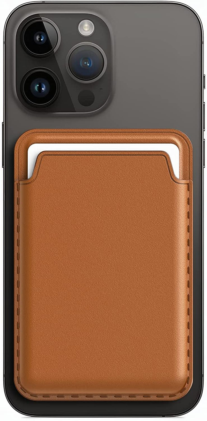 Jetech Magnetic Wallet Compatible with Magsafe for Iphone 14/13/12 Series, PU Phone Card Holder (Black)  JETech Golden Brown  