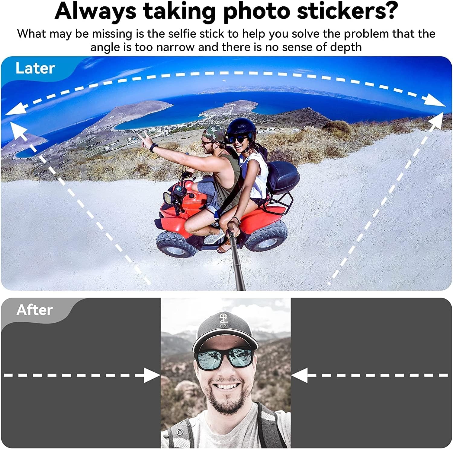 Selfie Stick Long Pole Invisible 120Cm/47.2 Inch Compatible with Gopro 11/10 / 9/8 /Max/7/6/5，Insta 360 One R/Rs X2/X3, Osmo Action 2/3, Carbon Fiber Lightweight Pole Monopod Upgraded Selfie Stick  GUEDIEO   