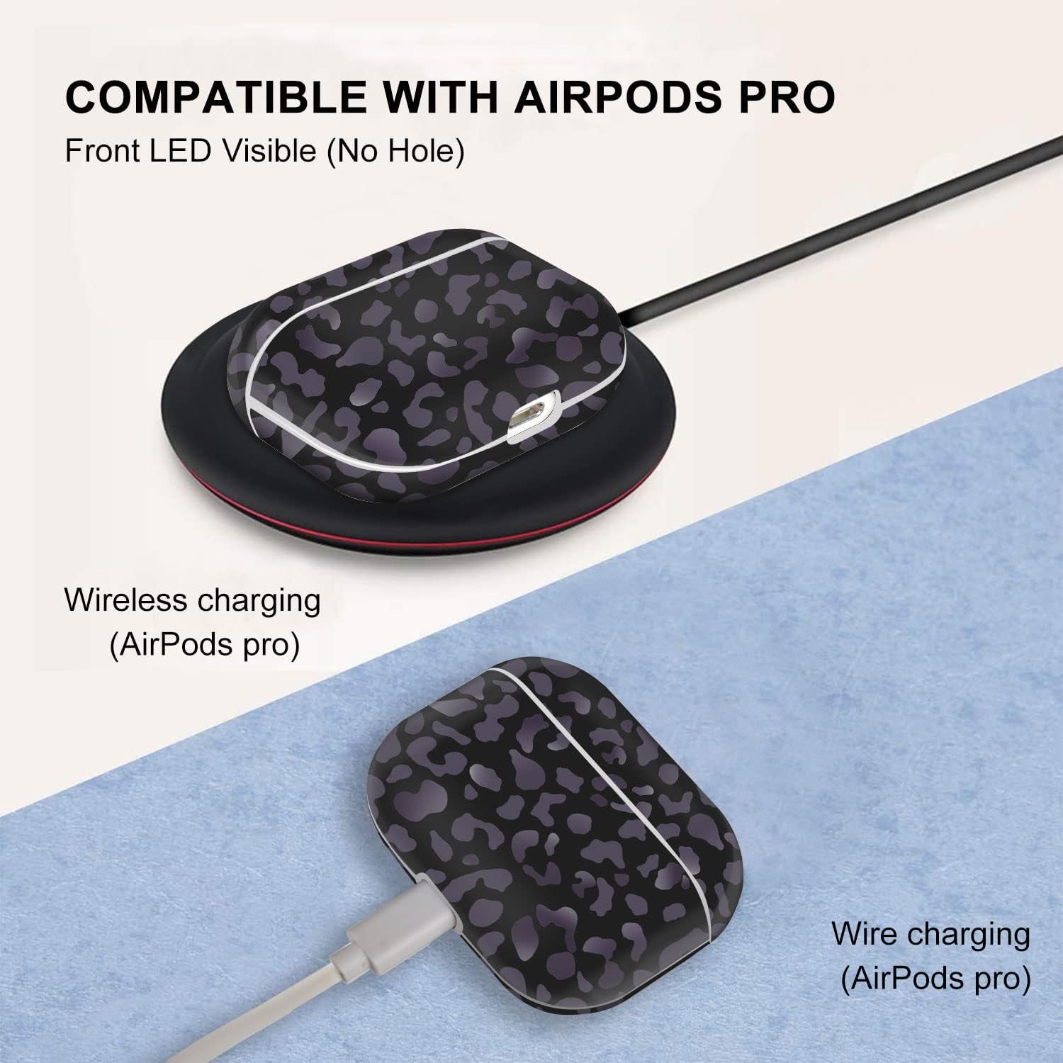 Lapac Airpods Pro Case Cheetah Leopard Airpod Pro Case Black Leopard Purple Cheetah Cute Airpod Pro Hard Case Cover with Keychain Accessories Protective for Wireless Airpods Pro Charging  Lapac   