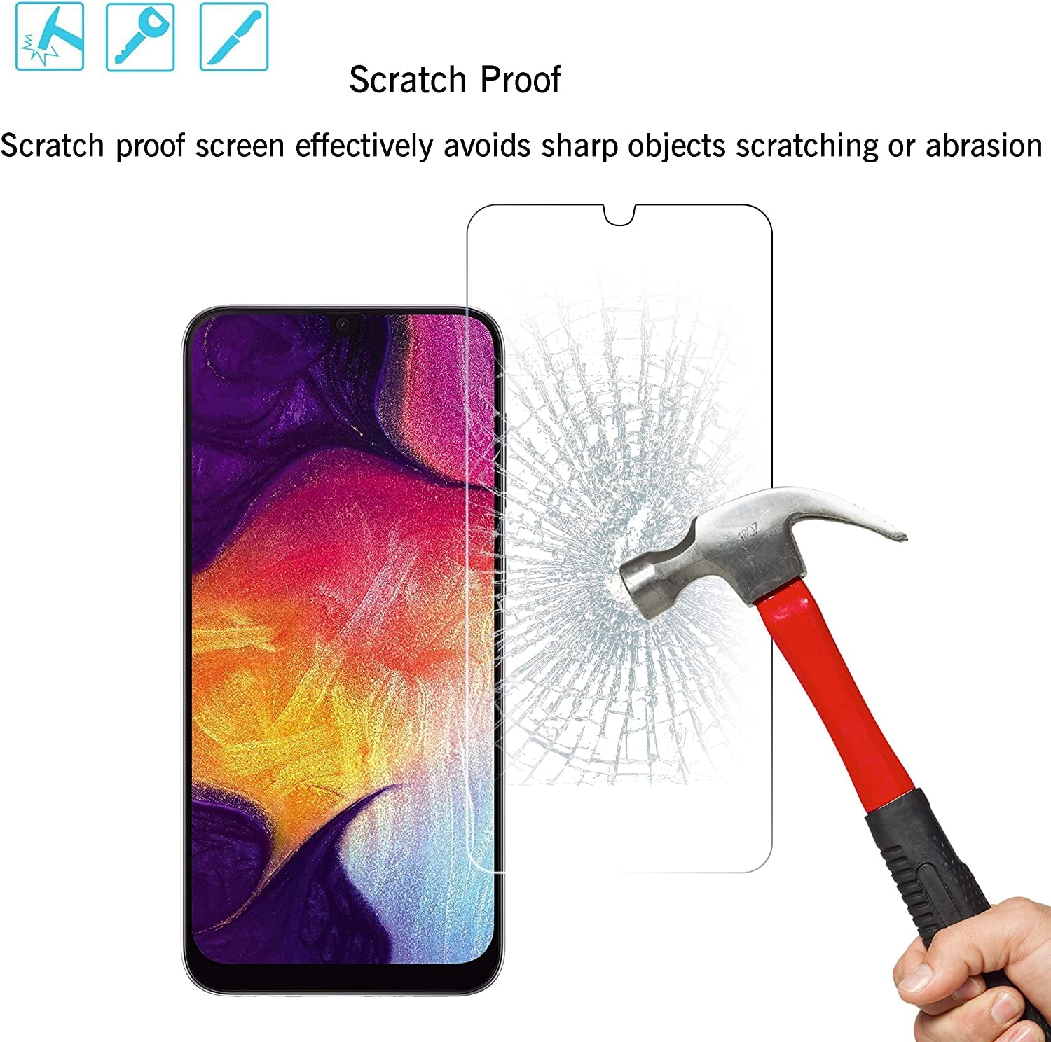 Ailun Screen Protector for Samsung Galaxy A50,A30,A50S,A30S,A40,M30,M31 Tempered Glass Screen Protector 3Pack 9H Hardness 2.5D Edge,Case Friendly  siania   