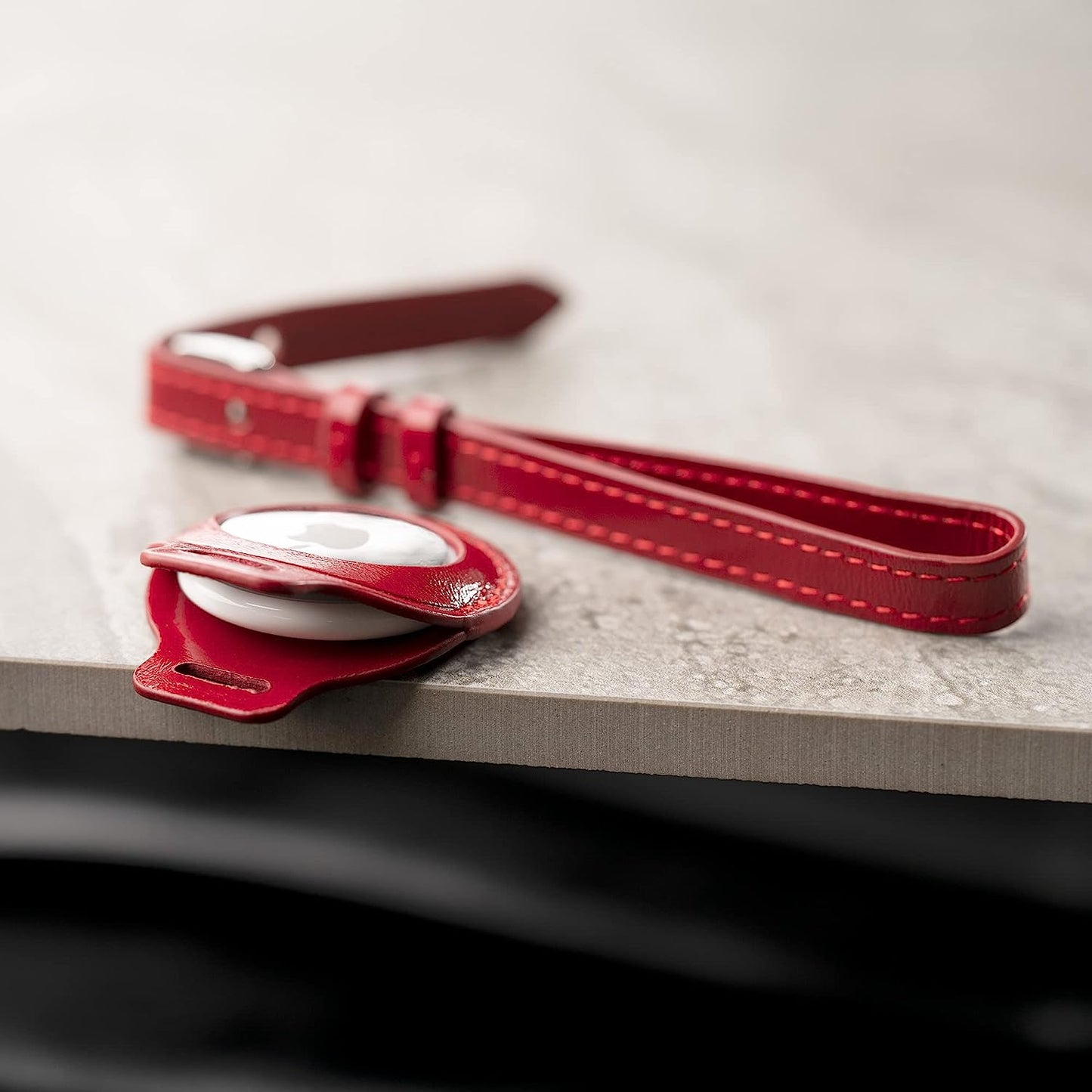 TORRO Airtag Holder Set – Leather Airtag Keychain and Airtag Case (Red)  B.A.M Worldwide ltd   