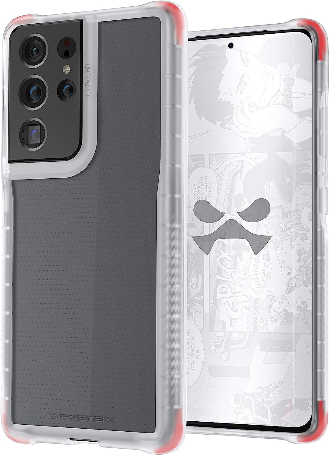 Ghostek COVERT Samsung S21 Ultra Case Clear Protective Phone Cover with Durable Slim Design Grip Heavy Duty Protection Wireless Charging Compatible 2021 Case for S21 Ultra 5G (6.8Inch) (Phantom Clear)  Ghostek   