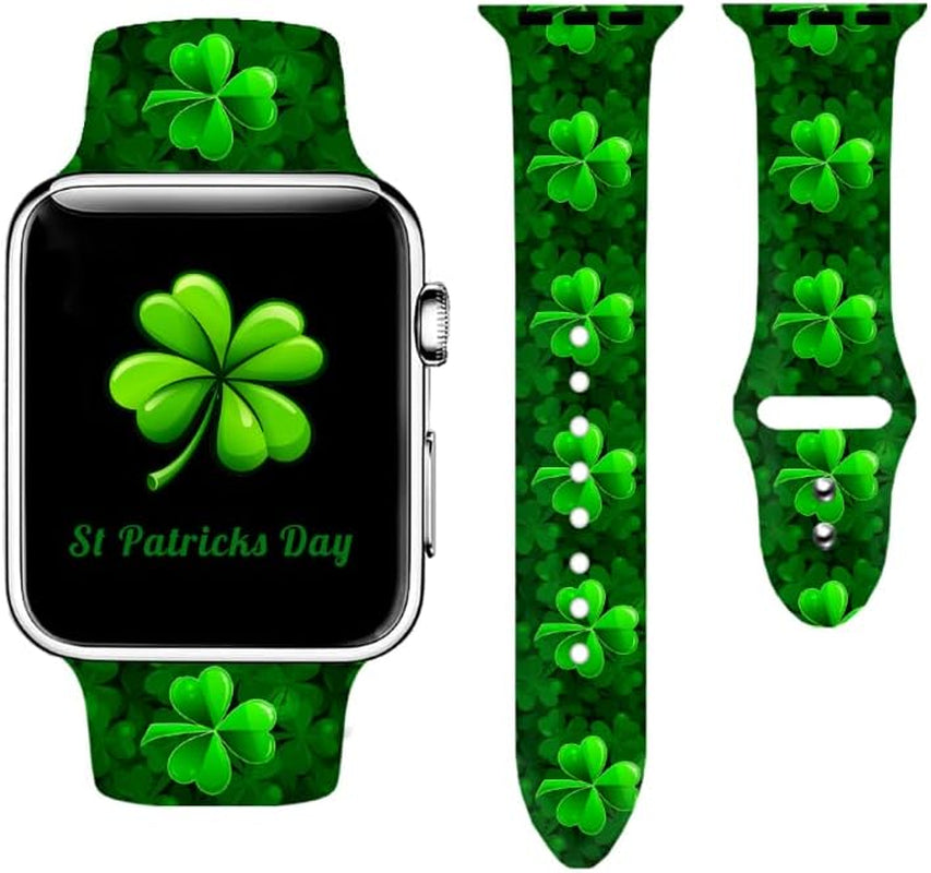 Watch Bands Compatible Apple Watch Band 38Mm 40Mm 41Mm 42Mm 44Mm 45Mm 49Mm 49Mm for Women Men, Adjustable Soft Silicone Replacement Smartwatch Wristband for Iwatch Series 8 8 7 6 5 4 3 2 1 SE SE  GEJPJGE St Patricks Day-4 42mm/44mm/45mm/49mm (M/L) 
