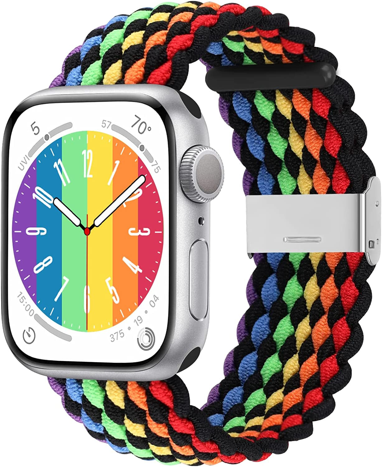 Bagoplus Compatible with Apple Watch Iwatch Bands 49Mm 38Mm 40Mm 41Mm 42Mm 44Mm 45Mm Women Men, Adjustable Braided Solo Loop Stretchable Elastics Sport for Iwatch Series 8/7/6/Se/5/4/3/2/1/Ultra  Bagoplus Multiple Colors 42mm/44mm/45mm/49mm - 5.5"-8.5" 