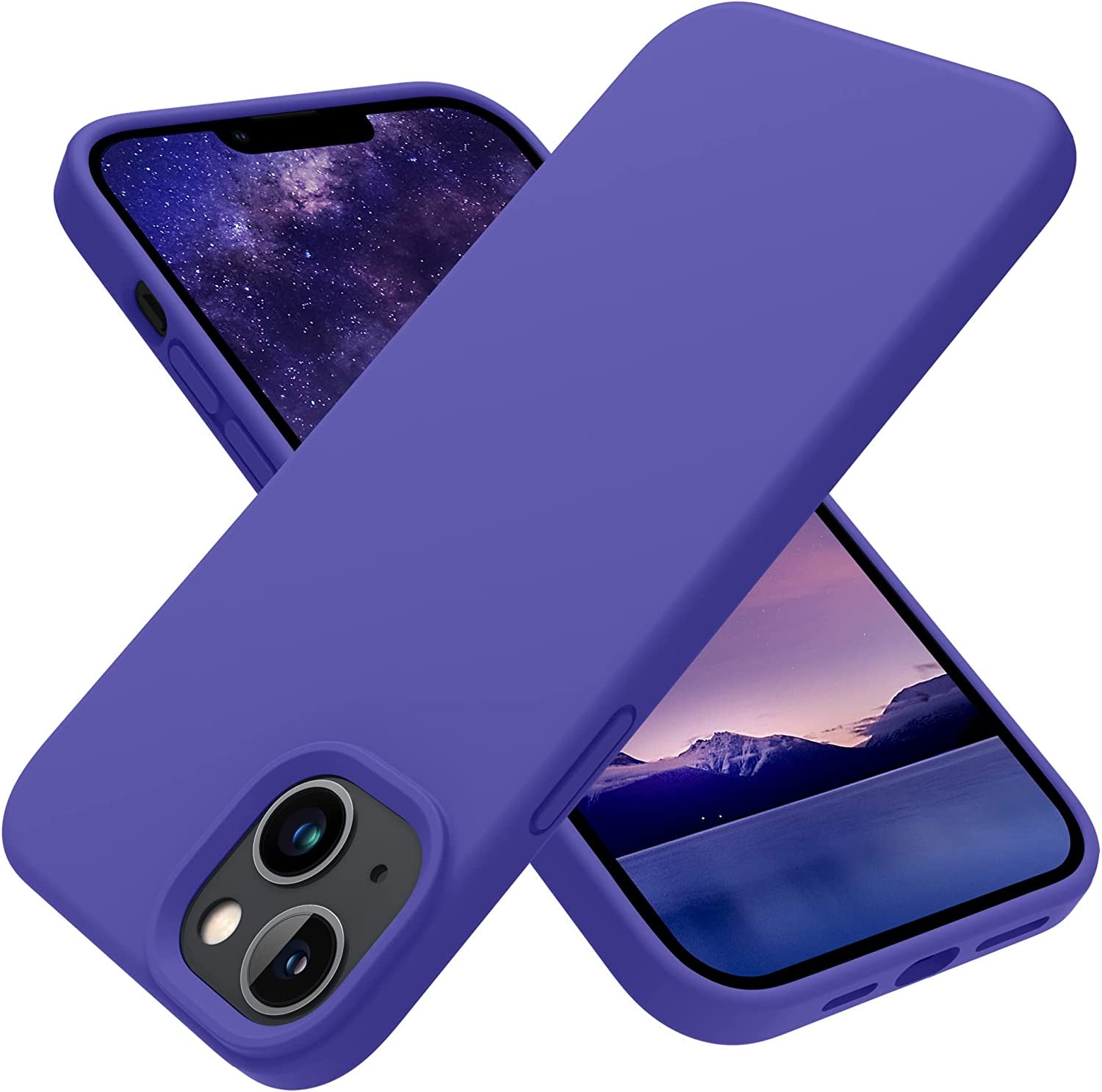 OTOFLY Designed for Iphone 14 plus Case, Silicone Shockproof Slim Thin Phone Case for Iphone 14 plus 6.7 Inch （Black）  OTOFLY Direct Violet  