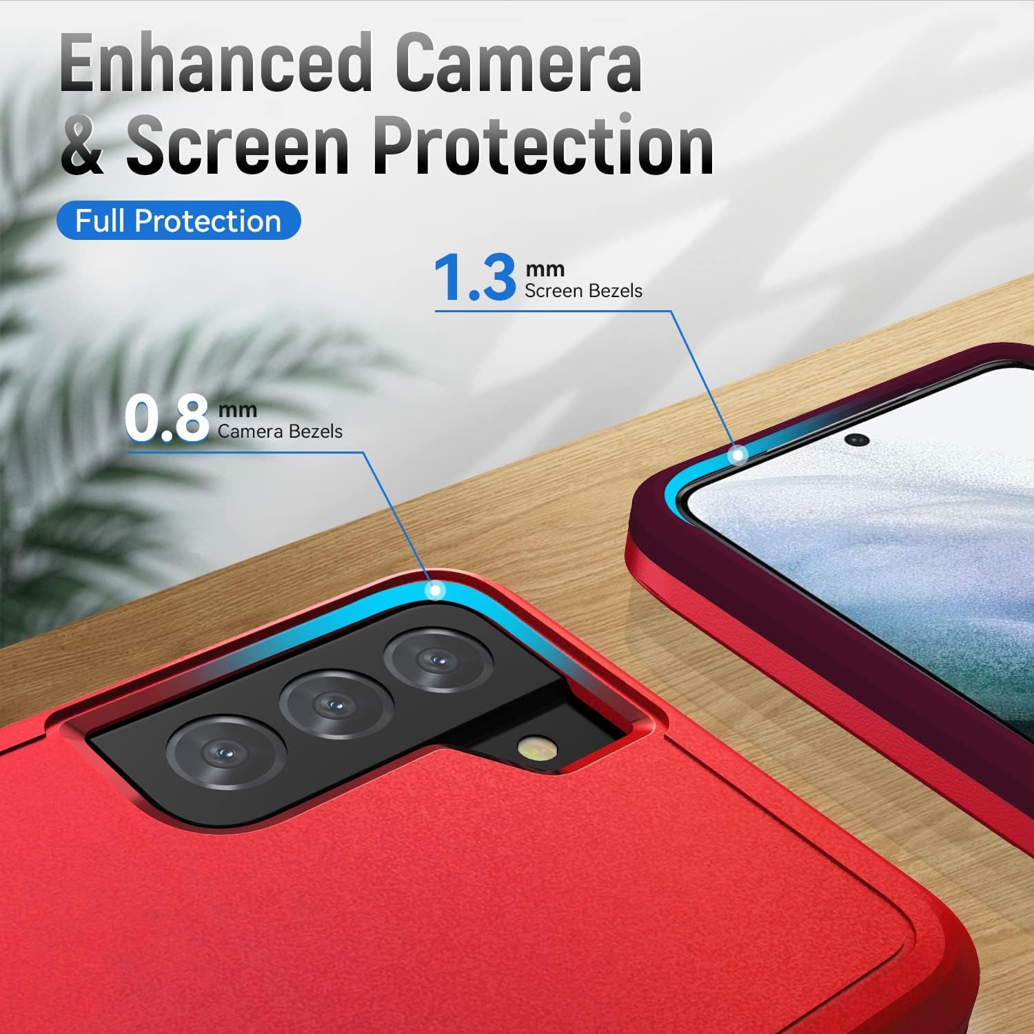 For Samsung Galaxy S21 Case, Galaxy S21 Case with HD Screen Protector [Military Grade Drop Tested] Heavy-Duty Tough Rugged Shockproof Protective Case for S21, Red  BOYOSS   