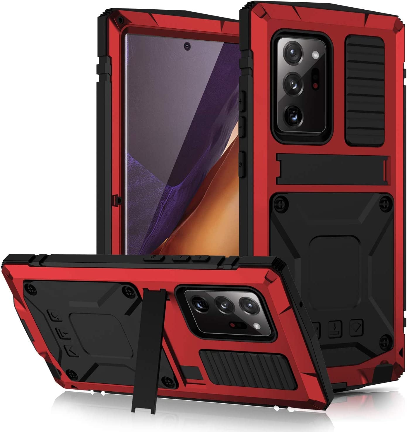 CHENXI for Samsung Galaxy Note 20 Case, Aluminum Metal Gorilla Glass Waterproof Shockproof Military Heavy Duty Sturdy Protector Cover Hard Case for Samsung Galaxy Note 20 (Yellow)  ChenXi Red  