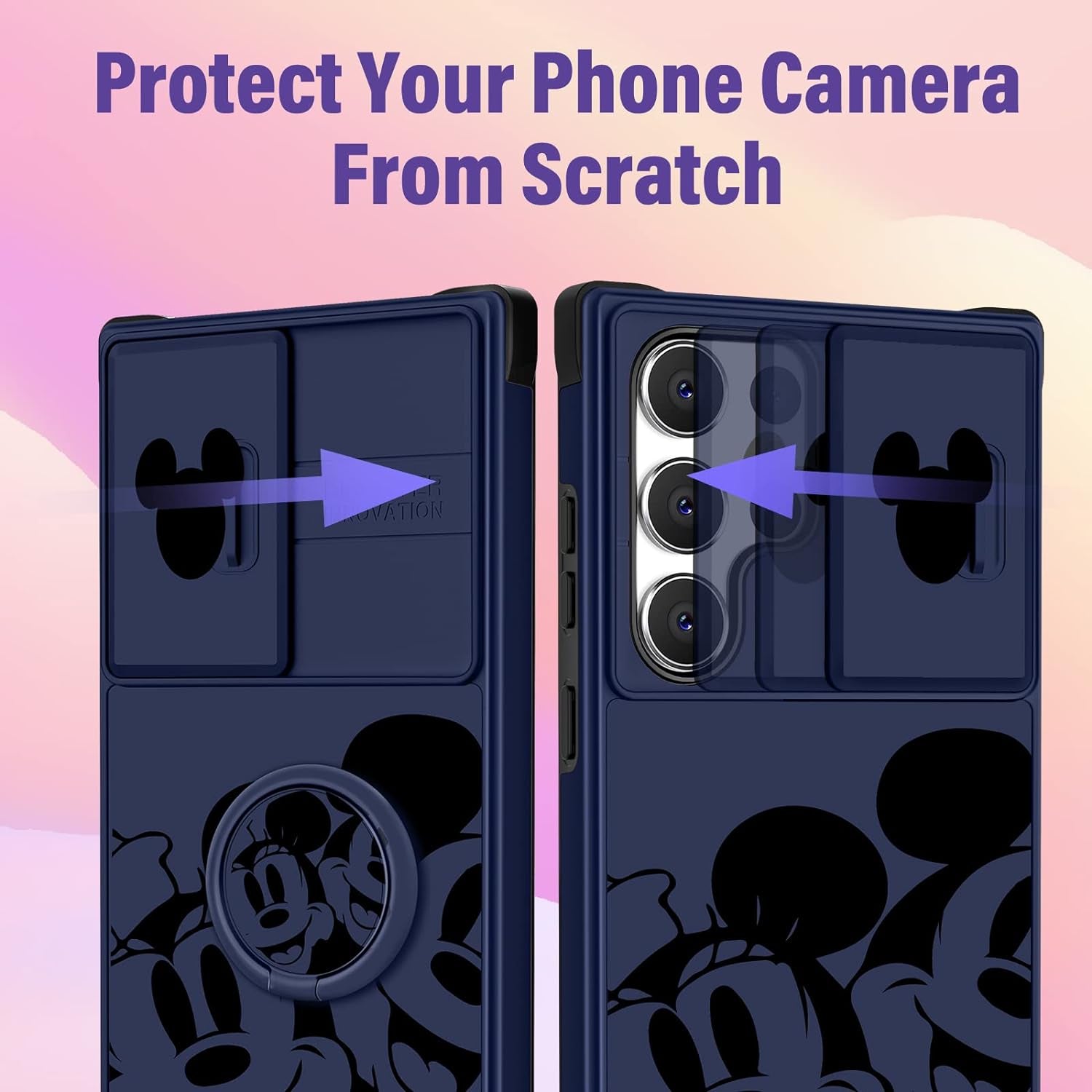 Oqpa for Samsung Galaxy S22 Ultra Case Cute Cartoon Case with Camera Cover+Ring Holder for Women Girly Girls Boys Kids Galaxy S22 Ultra Kawaii Funny Unique Case for Samsung S22 Ultra, Happy Miki  meitong2020   