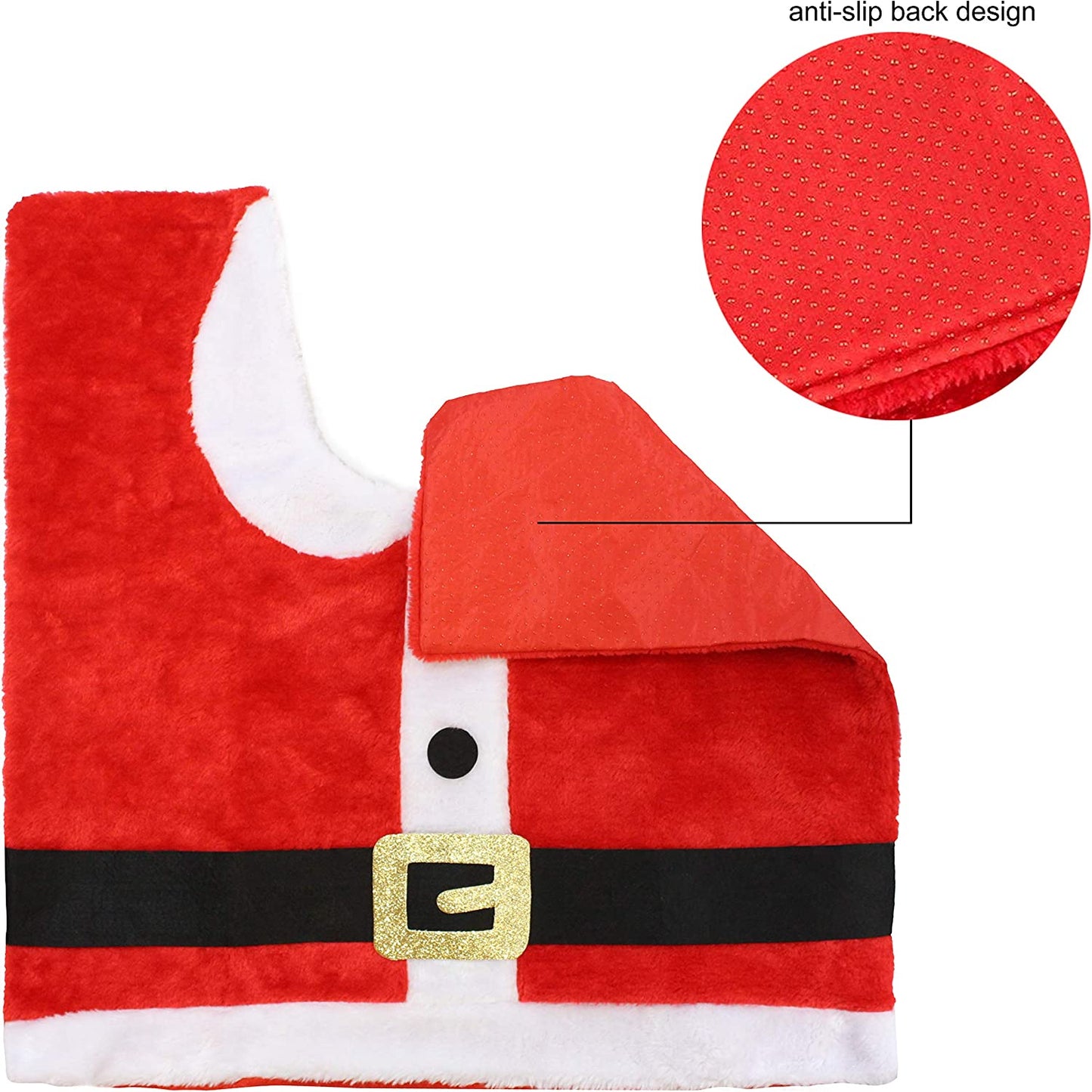 JOYIN 5 Pieces Christmas Theme Bathroom Decoration Set W/Toilet Seat Cover, Rugs, Tank Cover, Toilet Paper Box Cover and Santa Towel for Xmas Indoor Décor, Party Favors (Santa)  Joyin Inc   